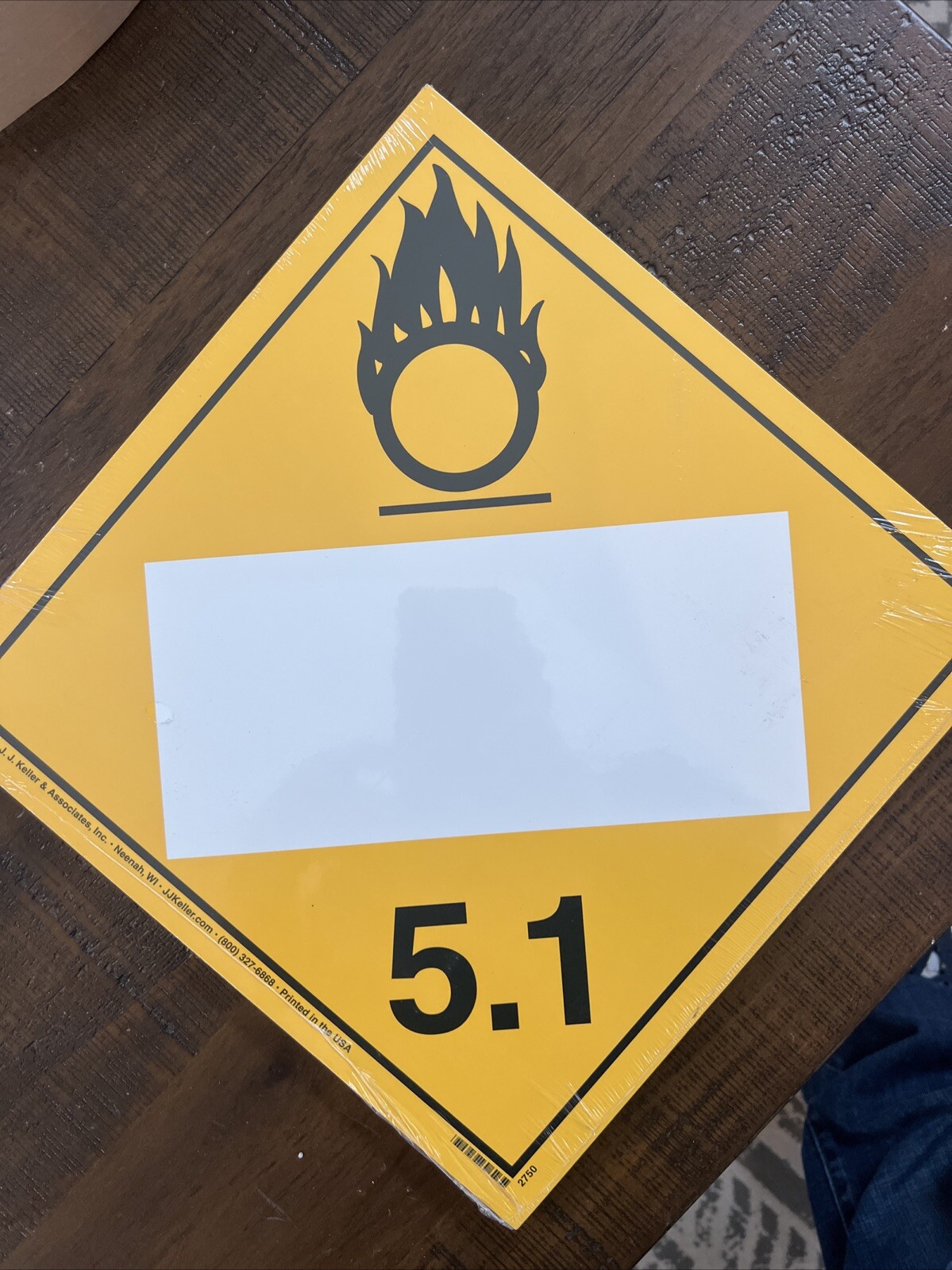 25 Pack DL14BTB50 Safety Sign Placard Oxidizer 5.1 Blank 10.75 X 10.75 Tag Board