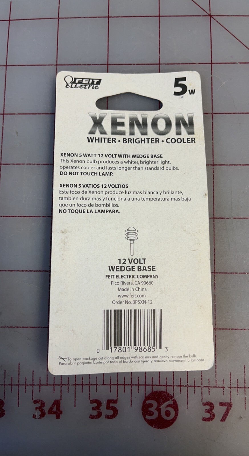 Feit Electric Xenon Whiter Brighter Cooler light Bulb,3000K 5W 12V (Lot of 3)