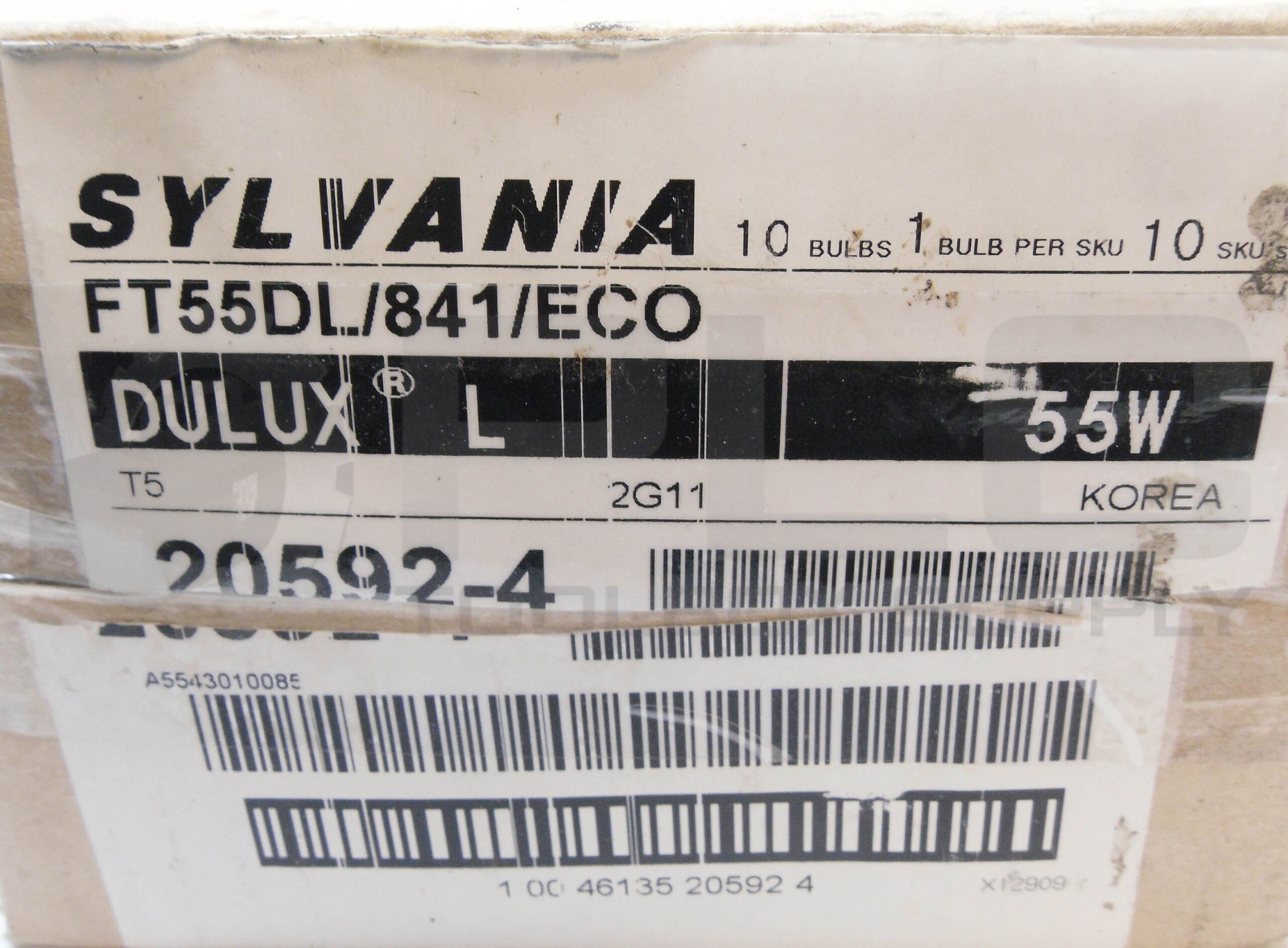 NEW BOX OF 10 SYLVANIA 20592 COMPACT FLUORESCENT LIGHT 55W FT55DL/841/ECO