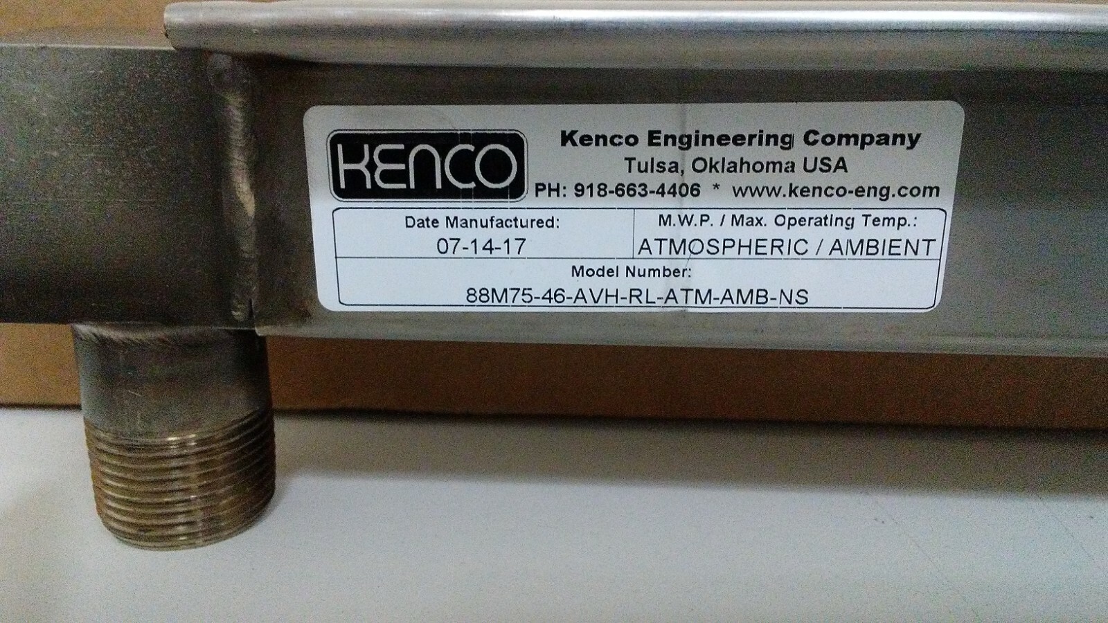 NIB! KENCO 100-PSIG 0-44″ AMBIENT FLOW METER GAUGE 88M75-46-AVH-RL-ATM-AMB-NS