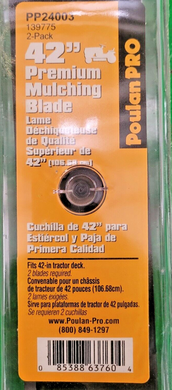 🟠POULAN PRO 42″ PREMIUM MULCHING BLADE 2-PK PESSCO OFFERING 1 G122624-22-33 🗽