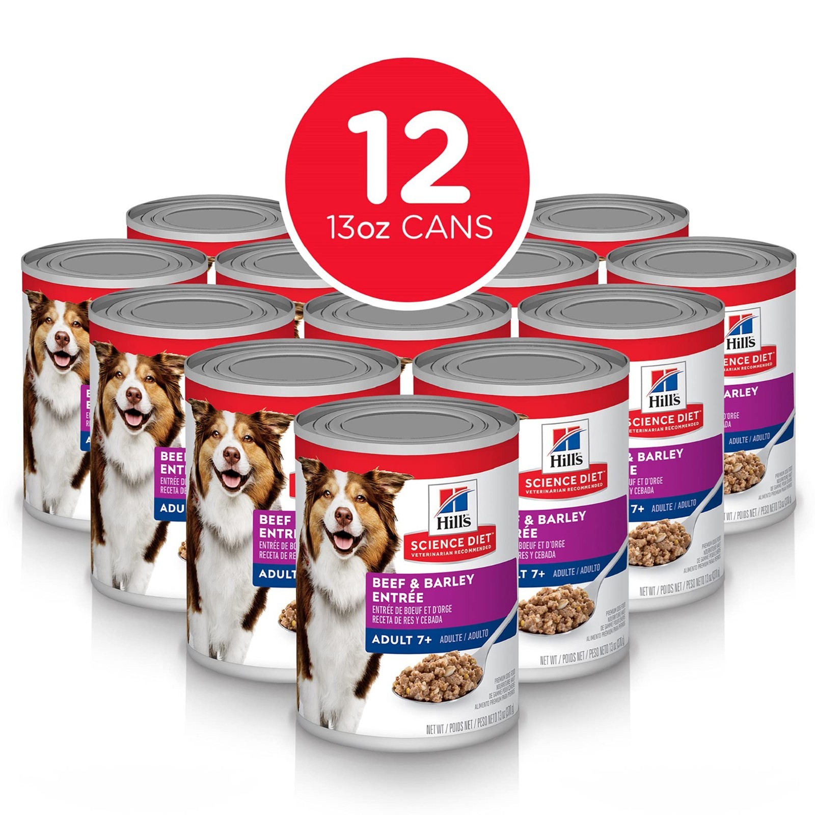 Hill’s Science Diet Adult 7+, Senior Adult 7+ Premium Nutrition, 12.8 oz, 12ct