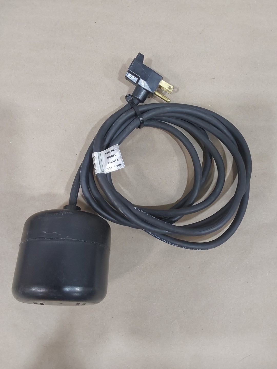 CSH Inc Float Switch Model 012M1A 15A 1/2 HP