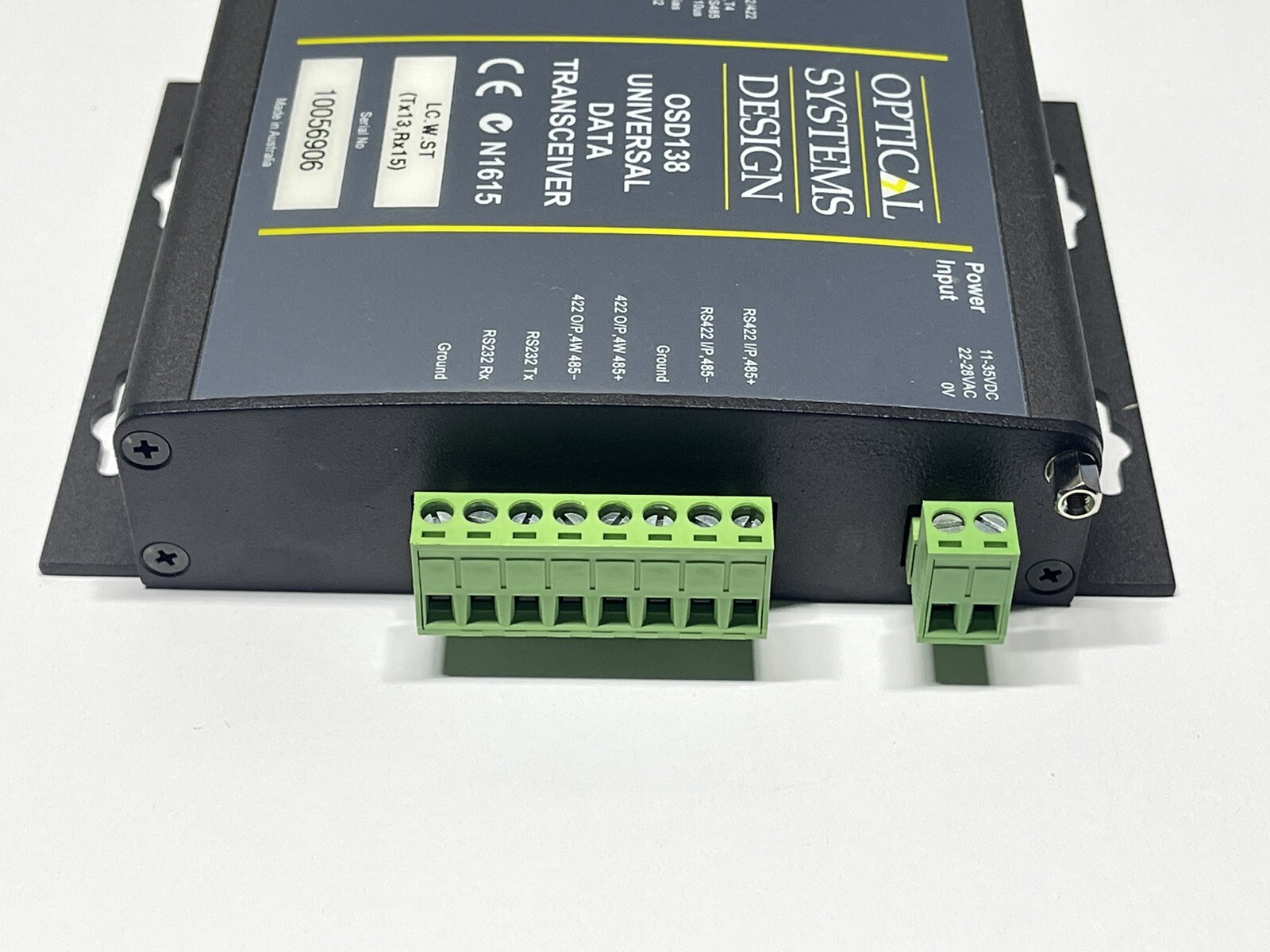 Optical Systems Design OSD Universal Data Transceiver OSD138 RS232 RS485 RS422 1