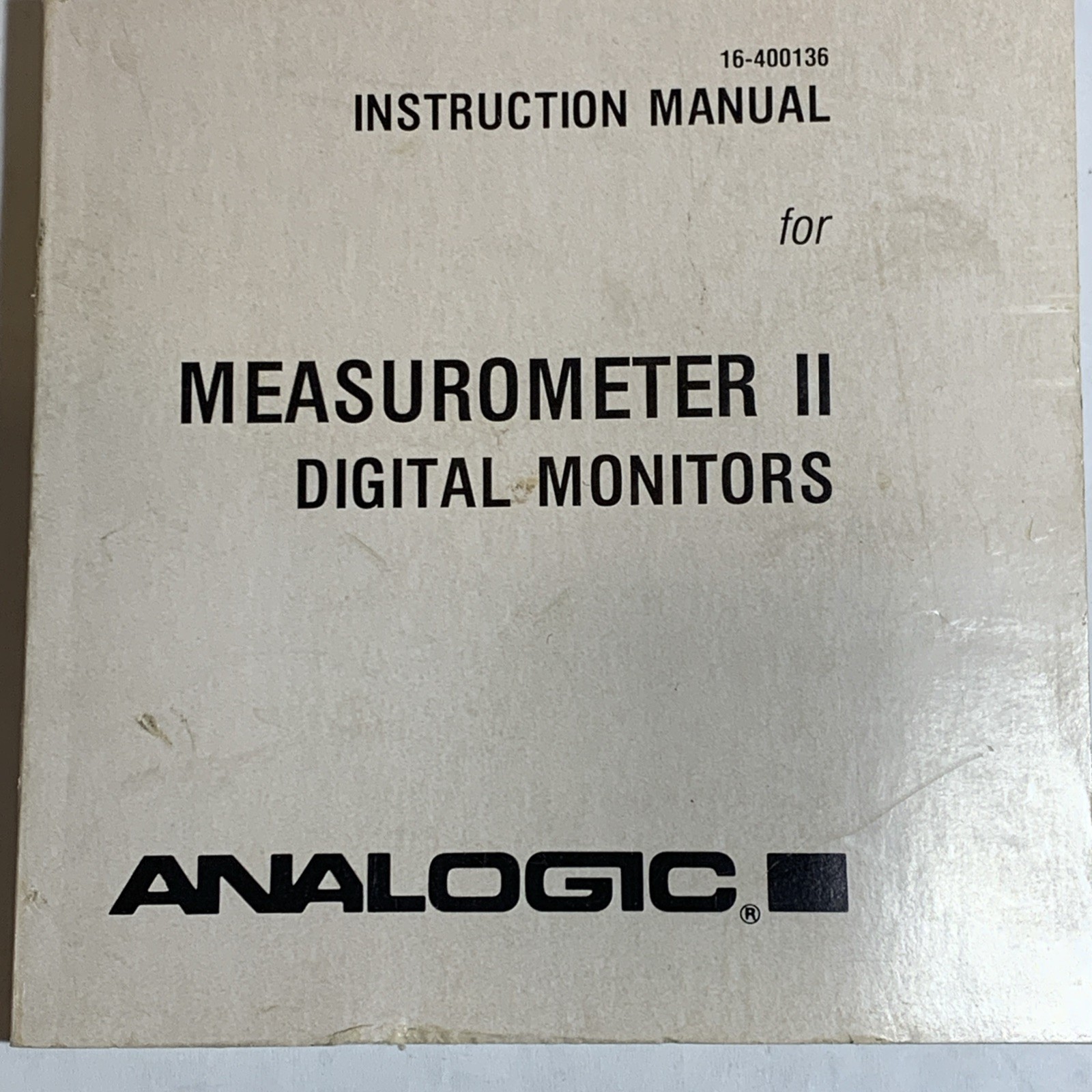 Analogic 16-400136 Instruction Manual 16400136 $25.01 + free shipping