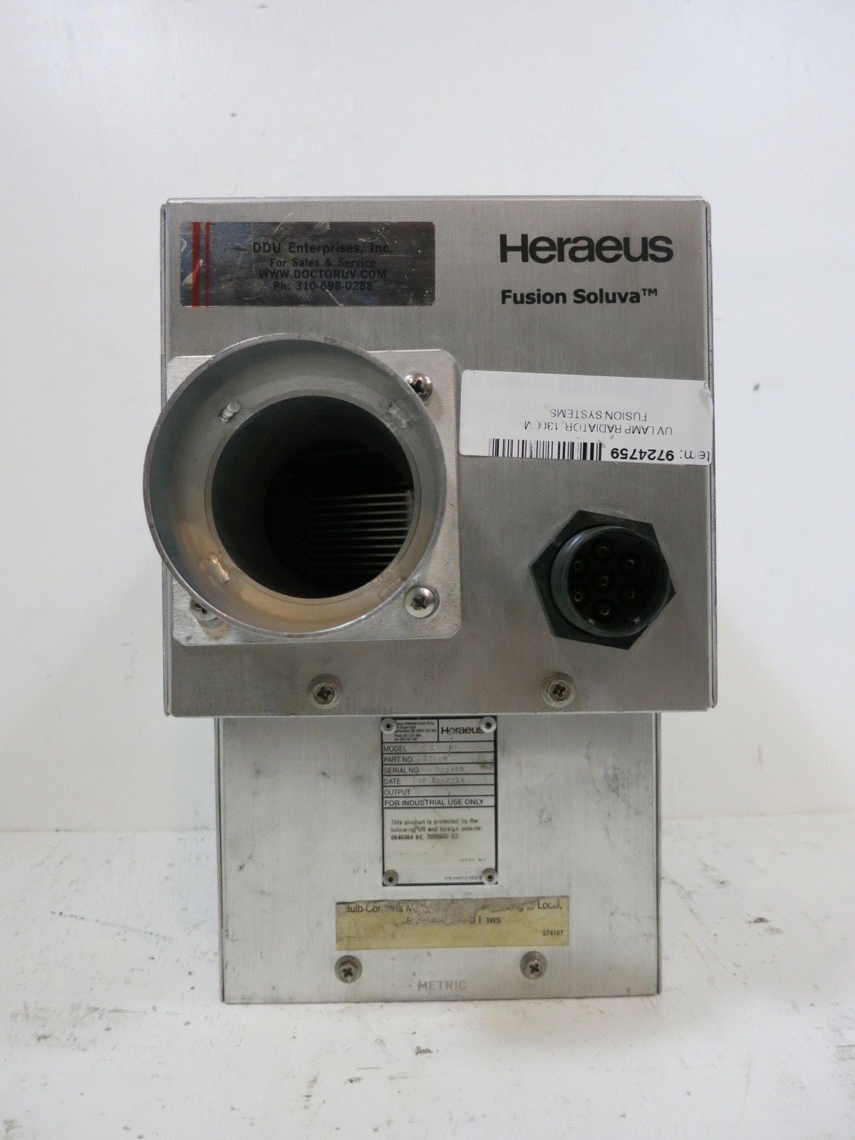 Heraeus Fusion Soluva 1300MF UV Lamp Radiator 1300M 1300-M I300M I300MF I300 M