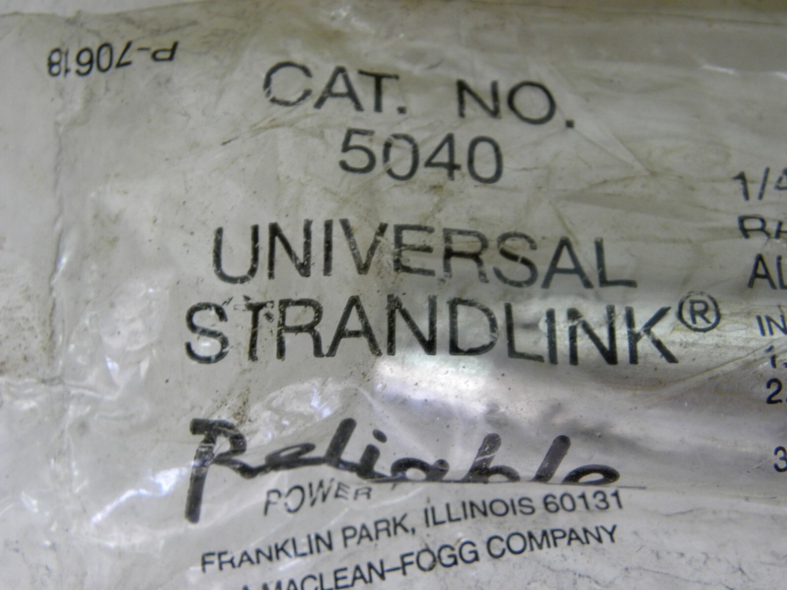 2 pcs – Reliable #5040 UNIVERSAL STRANDLINK MACLEAN POWER SYSTEMS 1/4 or 7/32
