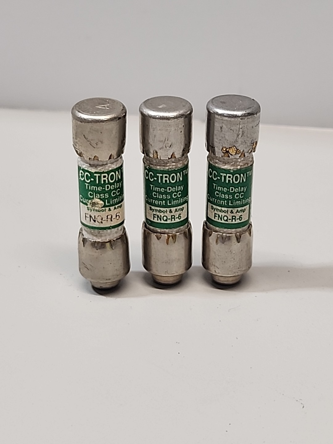 *Lot Of 3* Bussmann CC-Tron FNQ-R-6 Fuse, Time Delay Fuse, Class CC