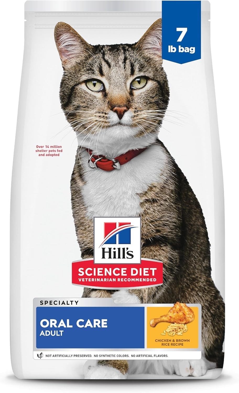 2 Bags – Hill’s Science Diet Adult Oral Care Dry Cat Food, Chicken, 7 lb. Bag