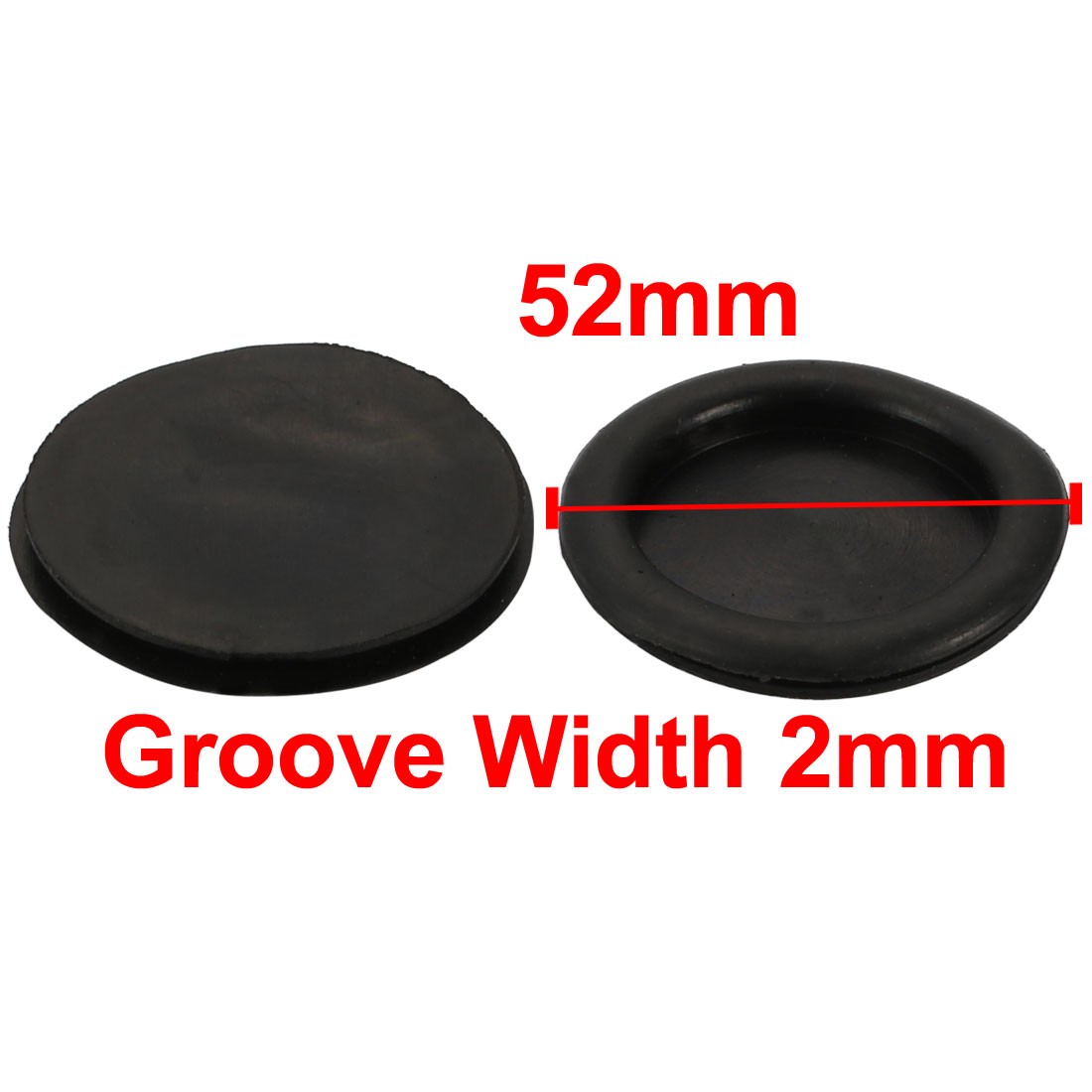 5pcs Wire Protective Grommets Black Rubber 45mm Dia Single Side Grommets