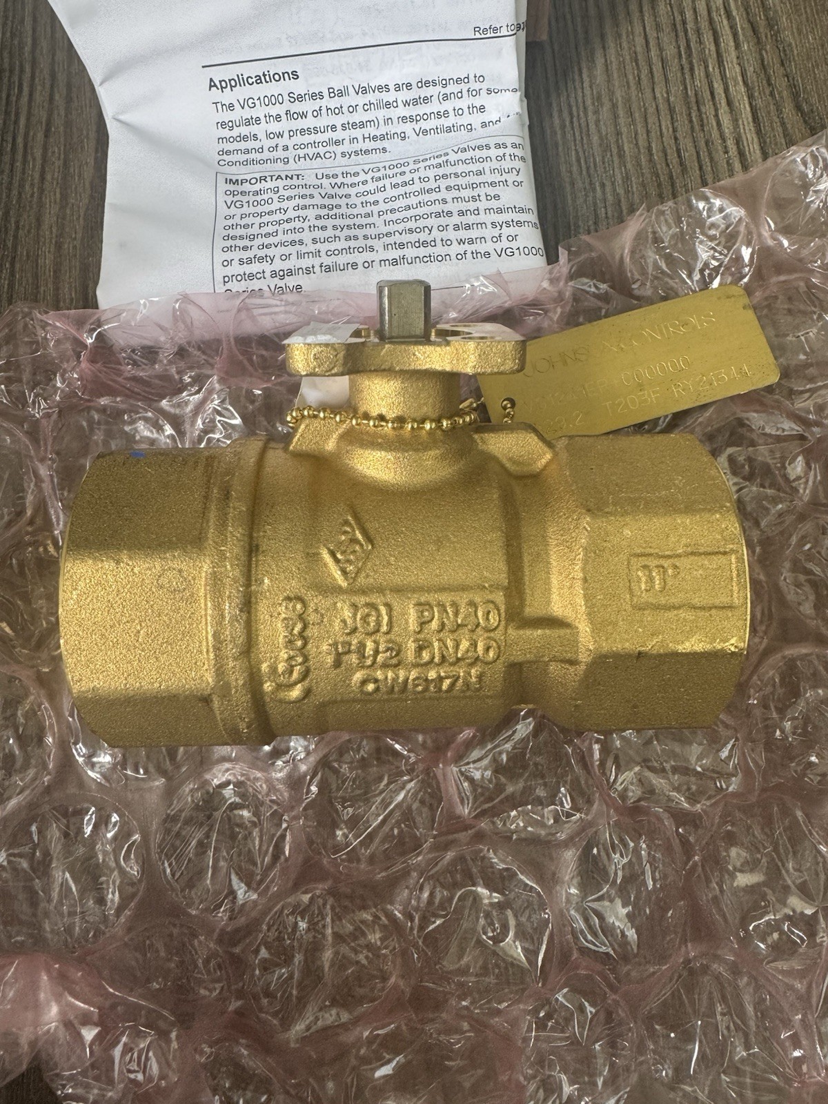 Johnson Controls VG1241ER 2 Way Ball Valve 1-1/2 in 29.2 Cv