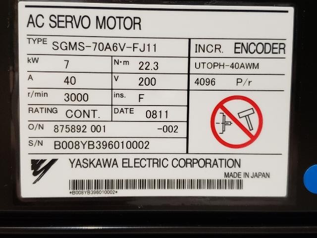 NEW Fuji CP-643E X Axis Servo Motor – SGMS-70A6V-FJ11 – SAM-1480 w/Warranty