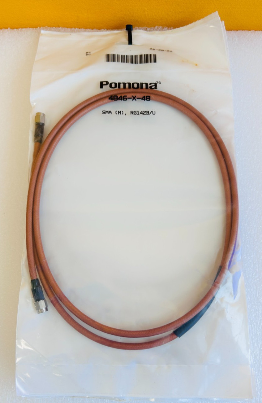 Pomona 4846×48 (Lot of 5) 12.4 GHz, 48″, RG142B/U, SMA (M-M) Test Cables. New!