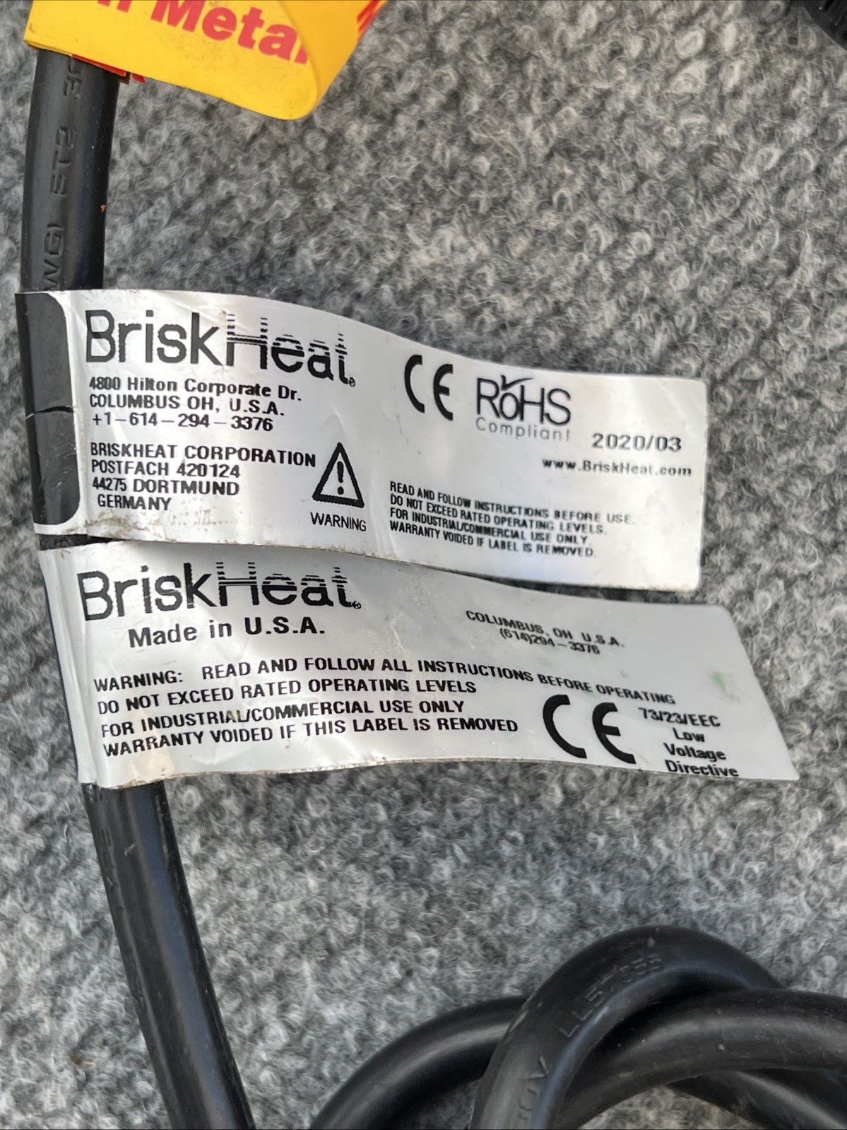 BriskHeat DHCH10 Drum Barrel Band Heater 45L/5gal 110V 550 Watt 10-200C #X4828