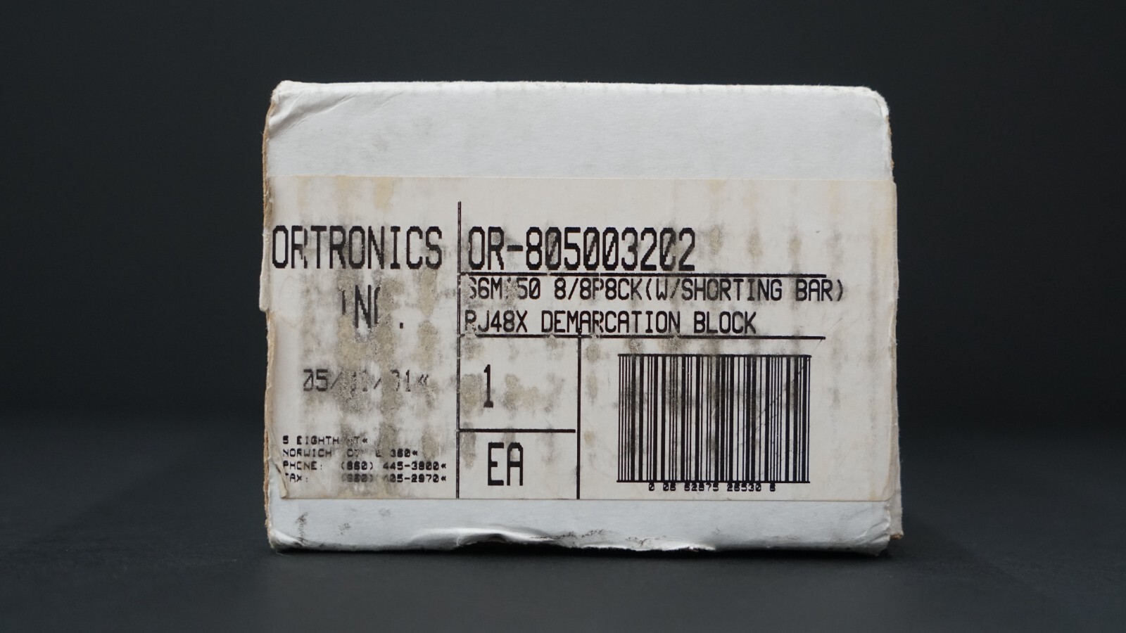 ORTRONICS 805003202 T1-Network Interface Block w/ Shorting Bar