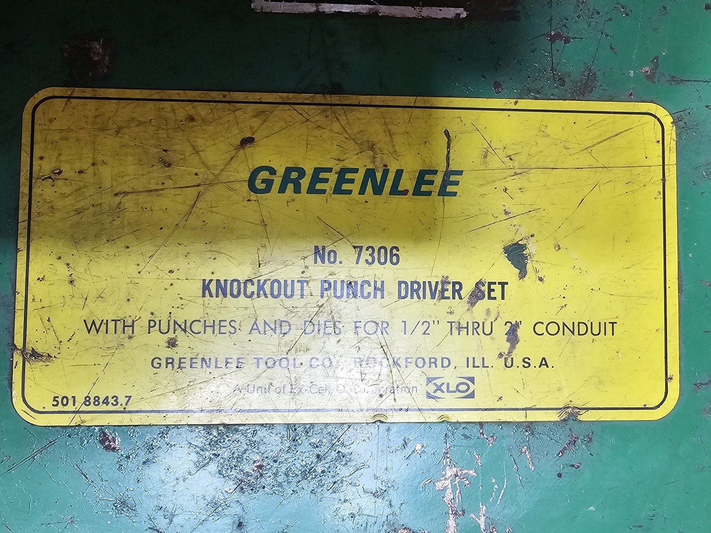 GREENLEE 7306 Hydraulic Knockout Punch Driver Set w/ 767 Hand Pump –
