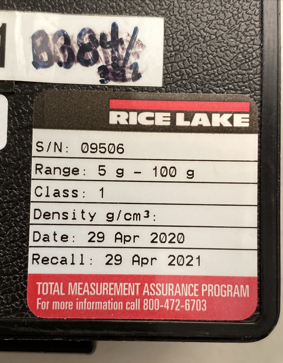 Rice Lake Weighing Systems Test Weight Set 5g 10g 20g 50g 100g Class 1 3M