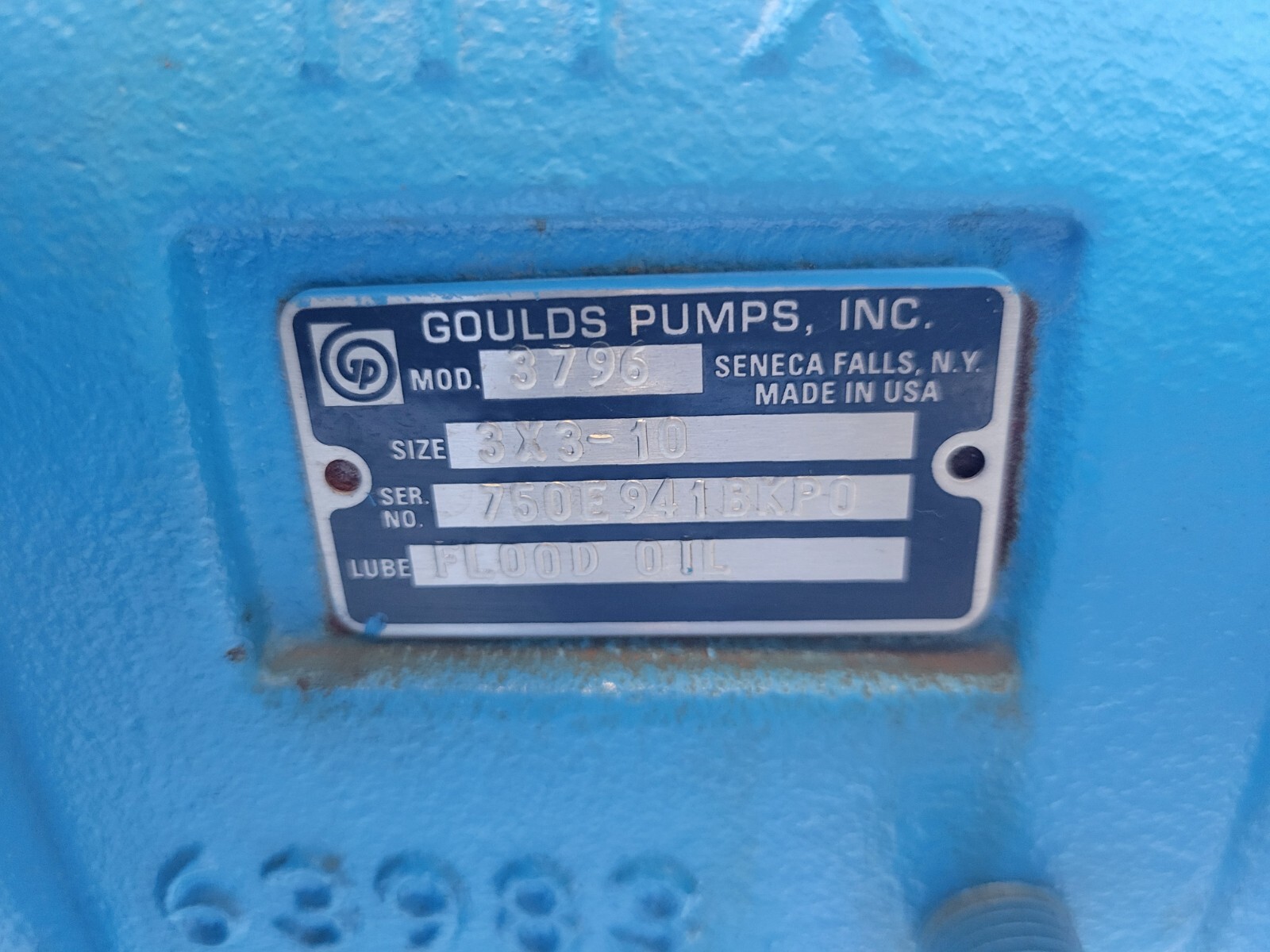 NEW OLD STOCK! GOULDS PUMPS 3X3-10 PUMP 3196MTX 3796