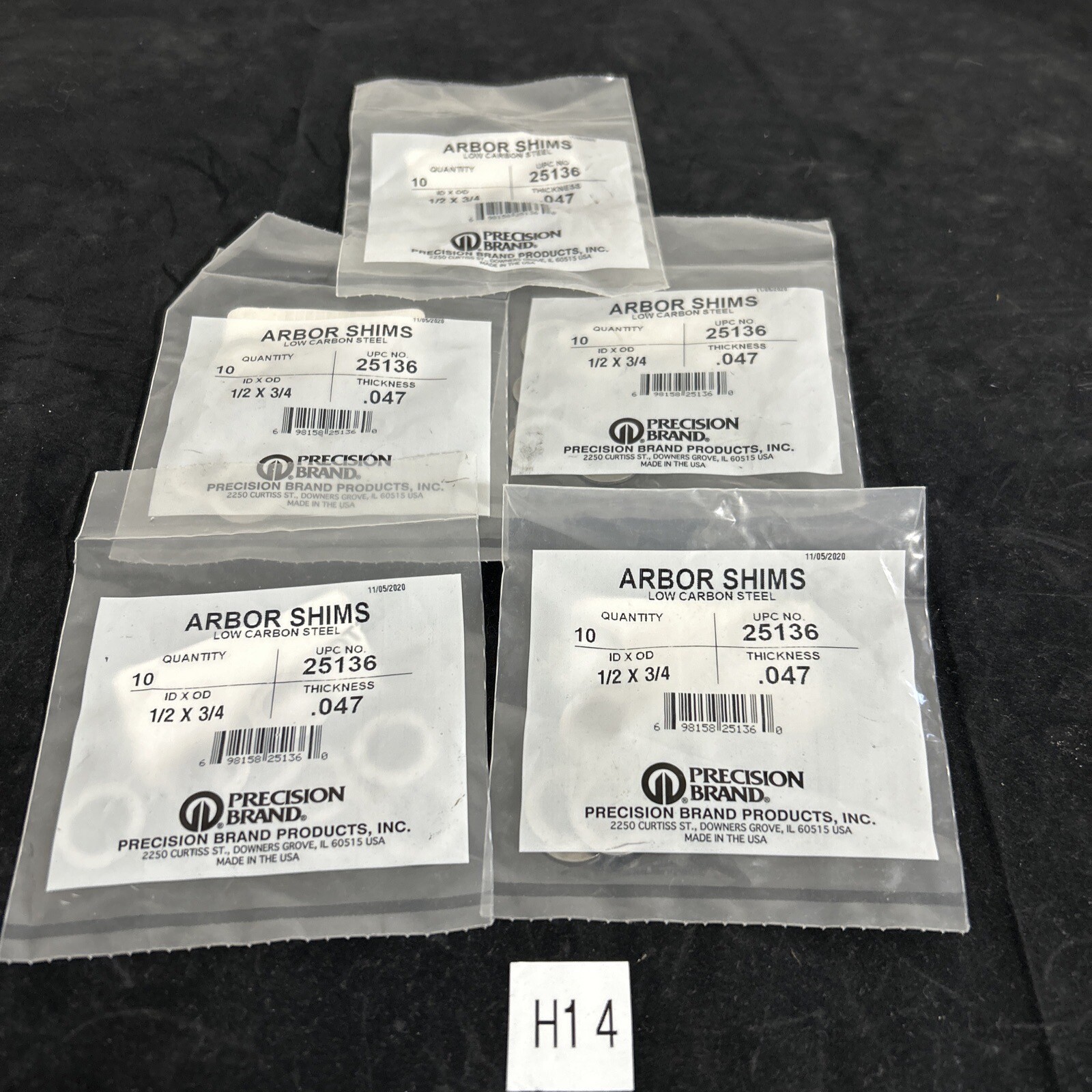Arbor Shims Low Carbon Steel 25136 (5) Packs of 10
