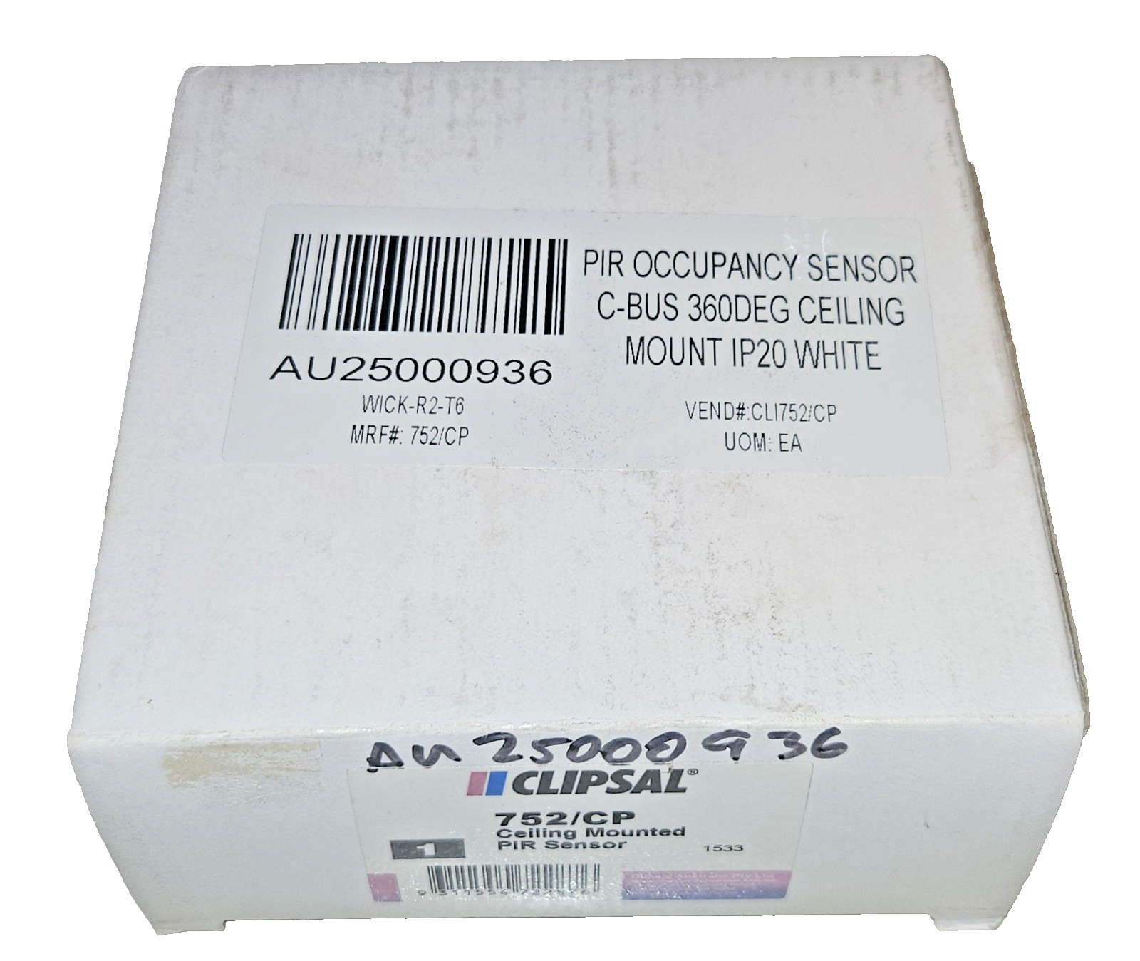 NEW CLIPSAL 752/CP Ceiling Mounted PIR Sensor IP20 White C-Bus 360 Deg