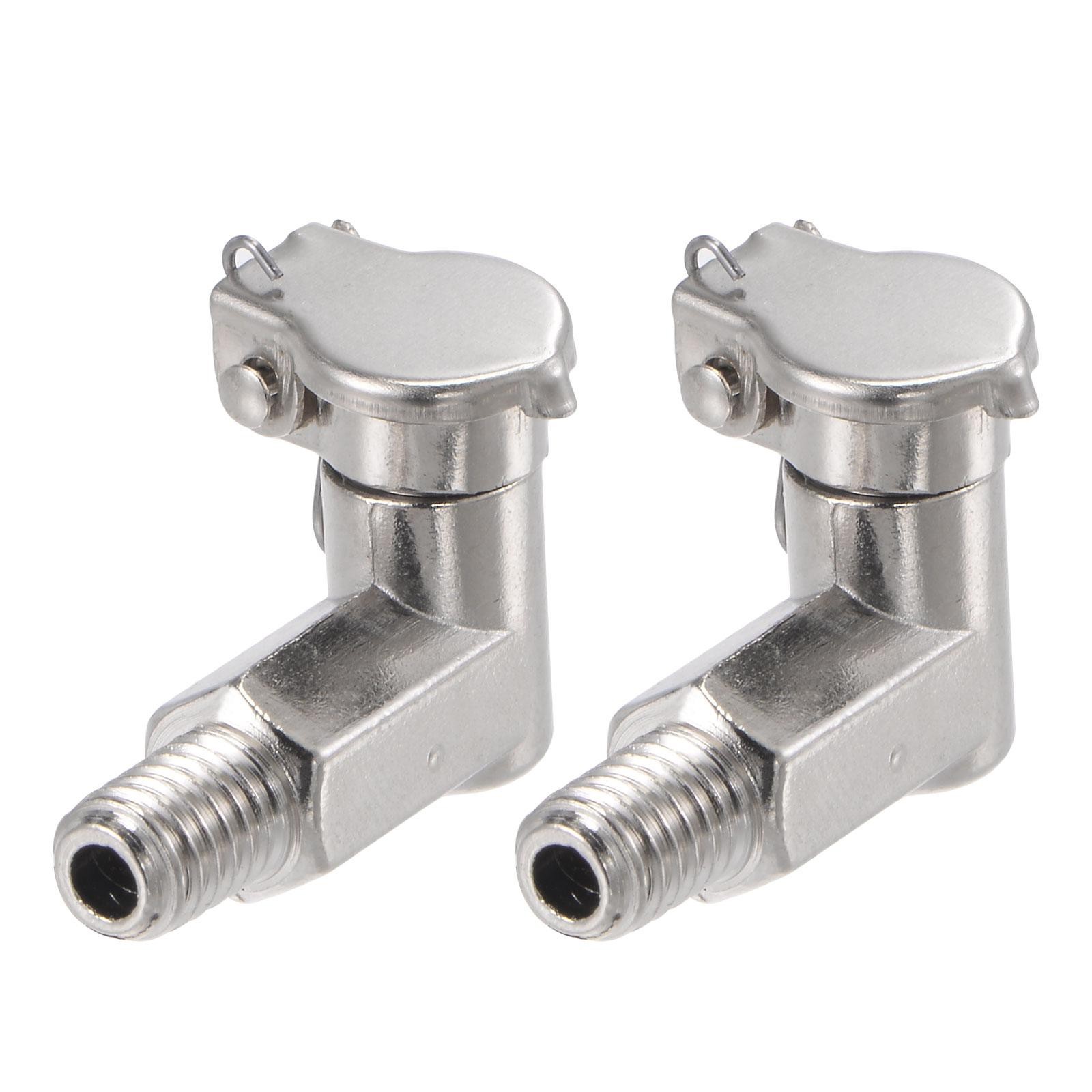 Spring Grease Oil Cup Cap M6x1 L-Shaped Male Thread Carbon Steel 2Pcs