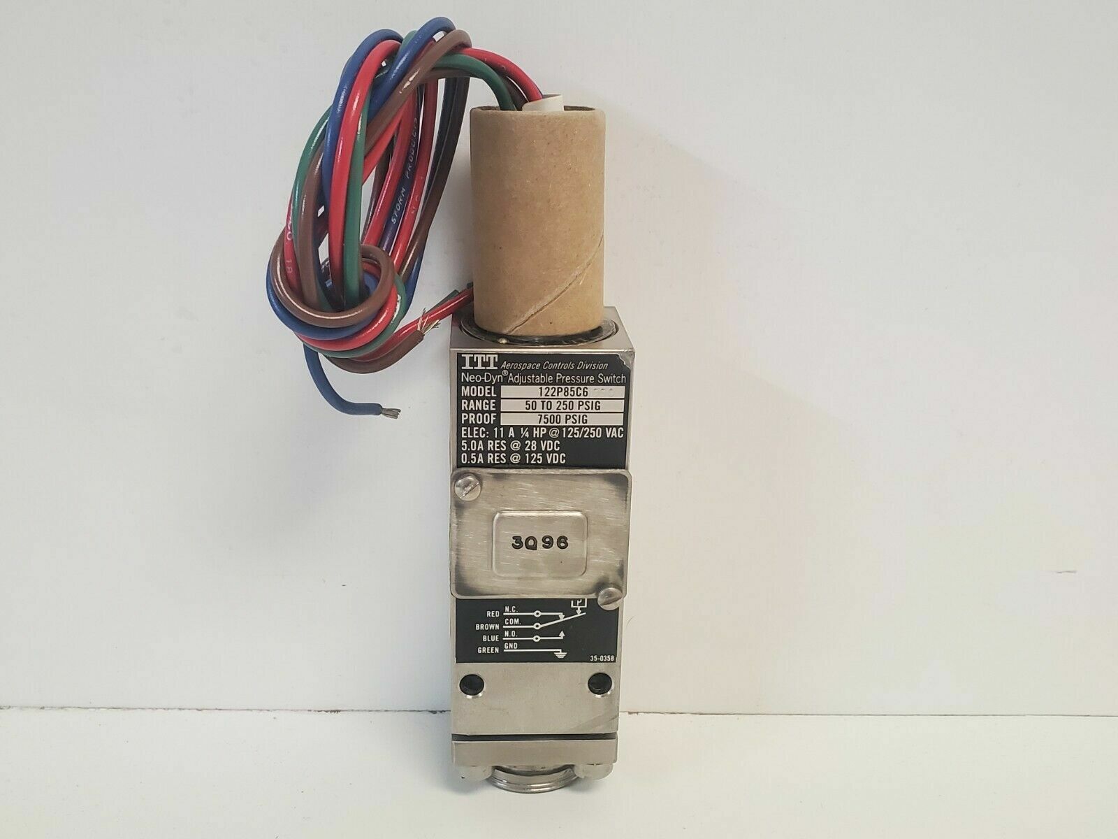 NEW OLD STOCK! ITT NEO-DYN ADJUSTABLE PRESSURE SWITCH 122P85C6990