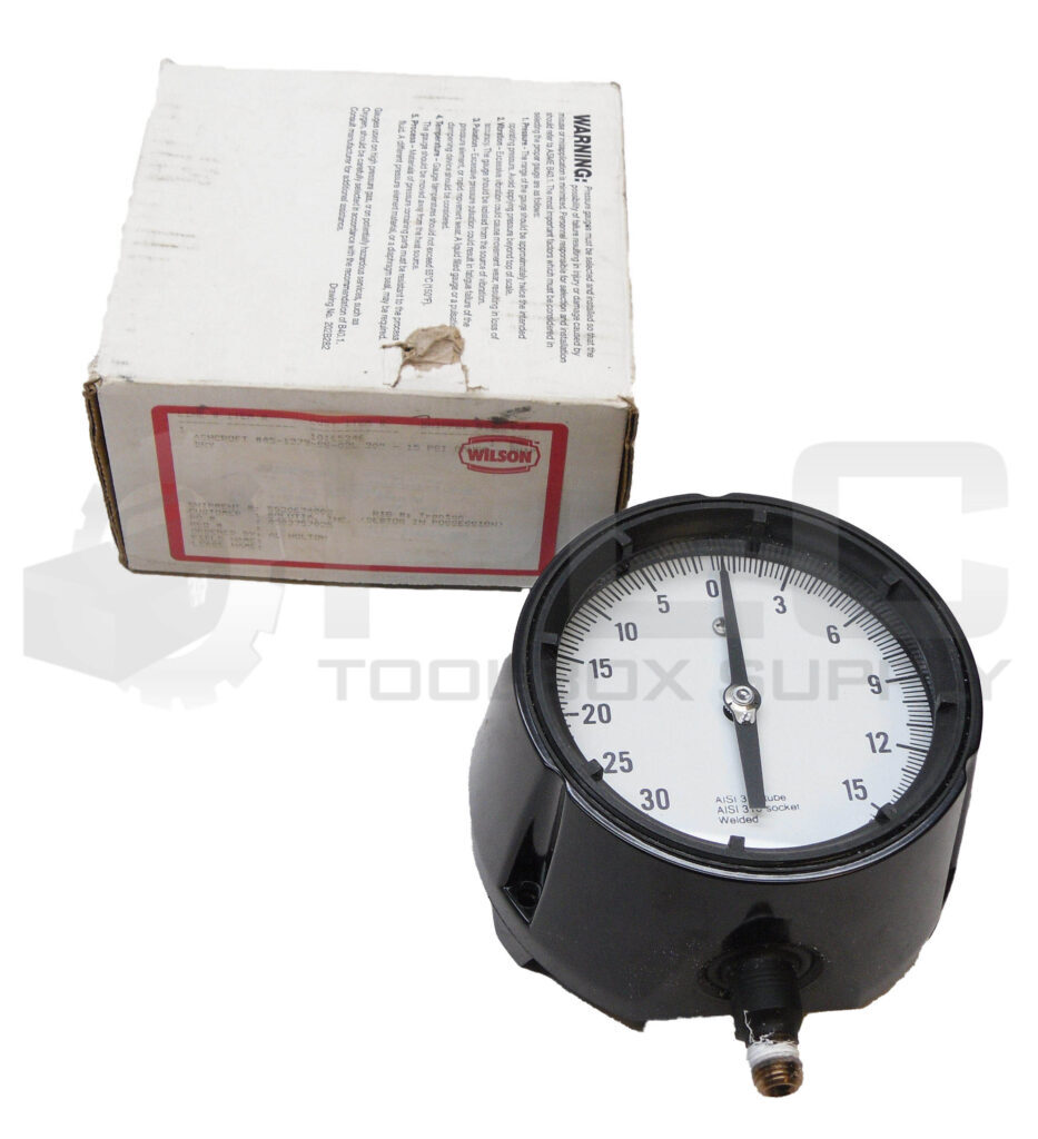NEW ASHCROFT 45-1279-SS-02L DURAGAUGE 0-30″ 0-15PSI