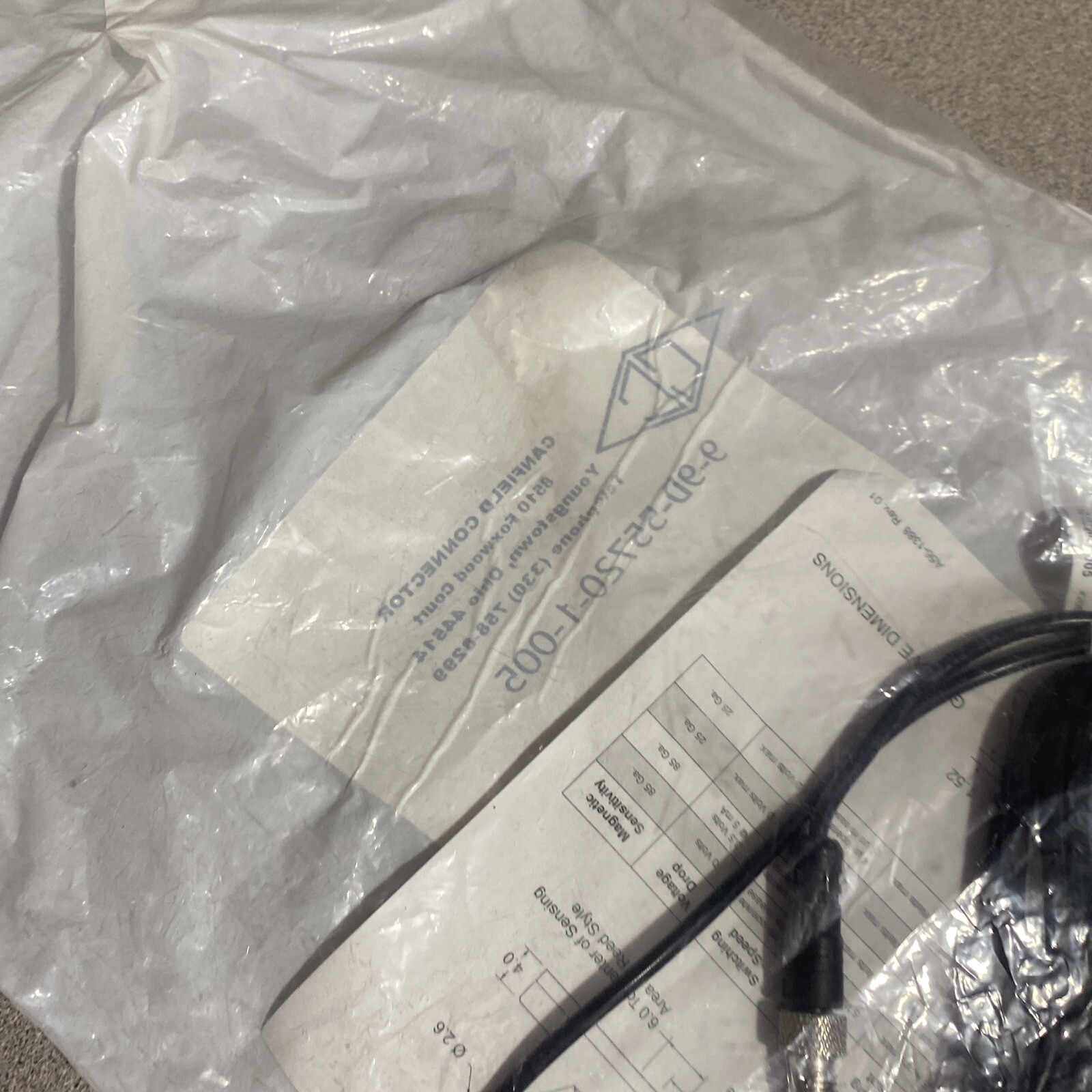 NEW SEALED BOX CANFIELD CONNECTOR 9-9D-55720-1-005 SENSOR 5-28VDC, .2A, 4.8W