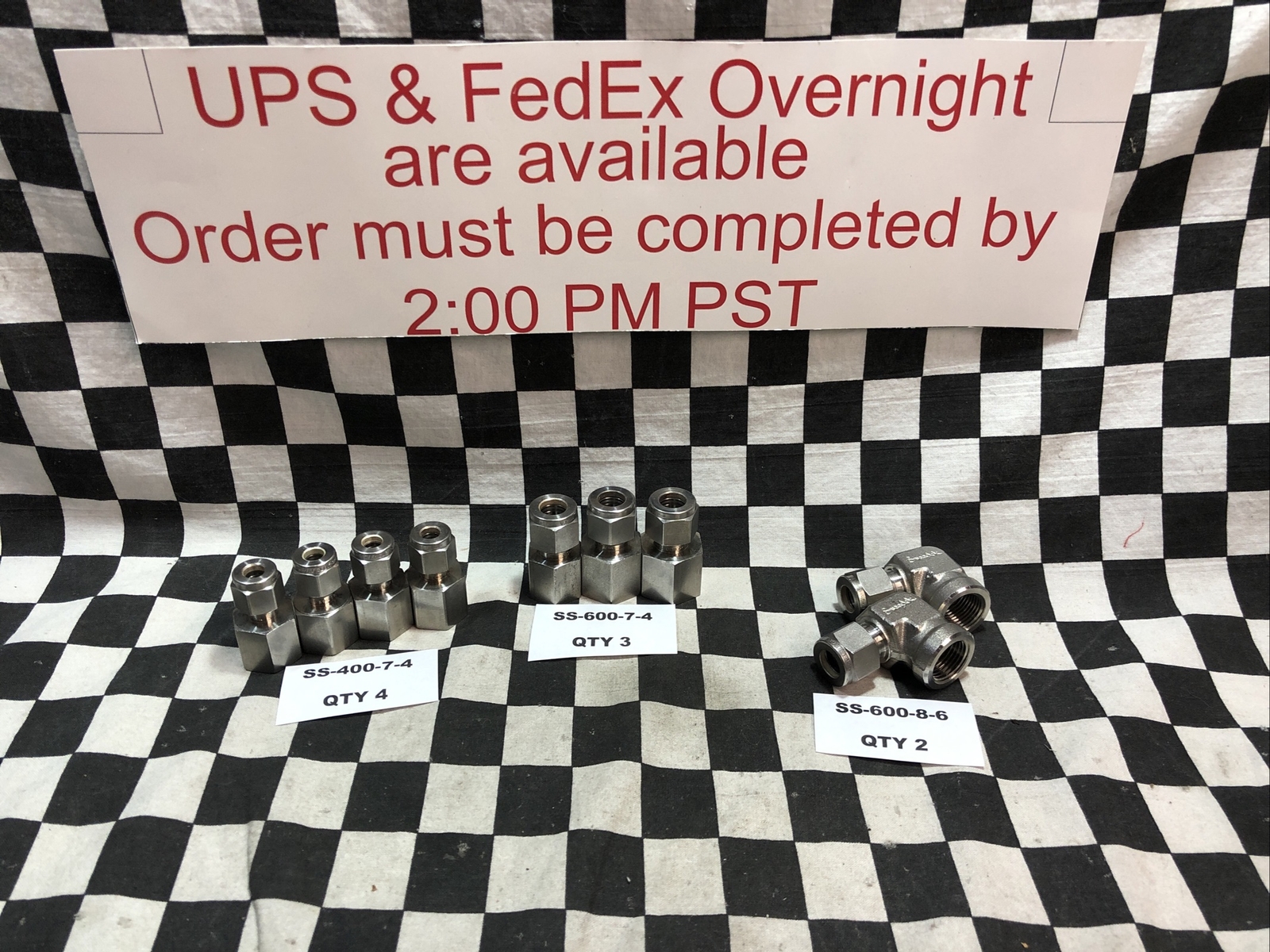 SWAGELOK FEMALE ADAPTER, SS-400-7-4, SS-600-7-4, SS-600-8-6, LOT OF 9 #1622T6