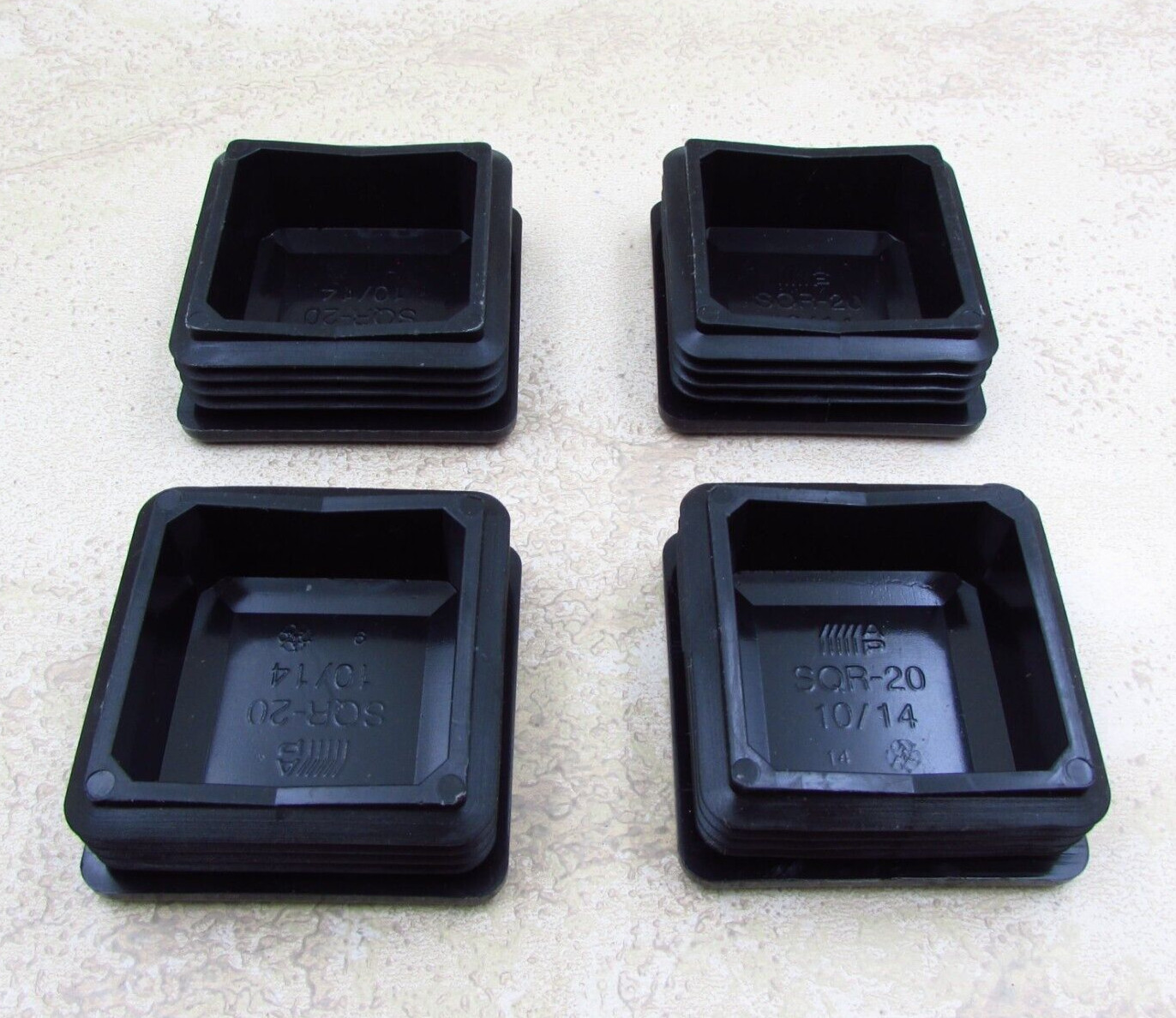 QTY 4 Black 2″ Inch, 10-14 Gauge Square Tube End Cap Plastic Insert Plugs
