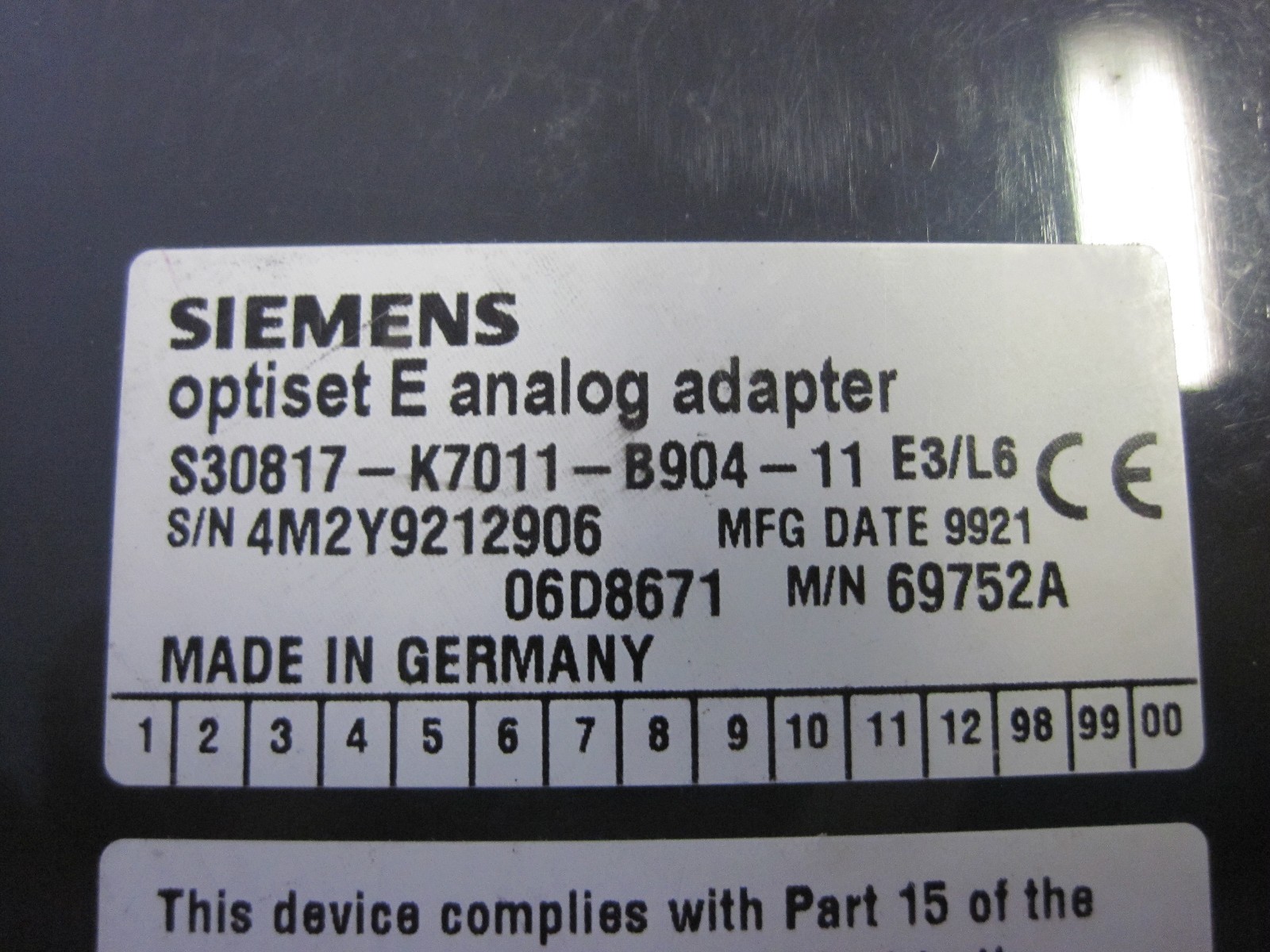 100% WARRANTY Siemens S30817-K7011-B904-11 Optiset E Analog Adapter