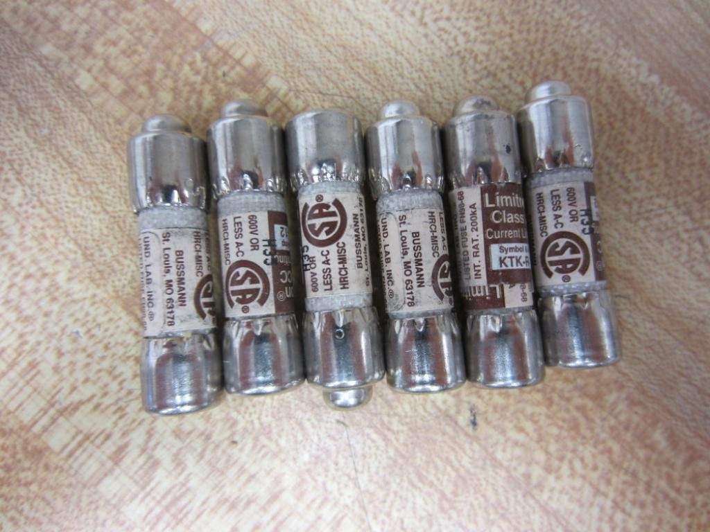 Bussmann KTK-R-12 Limitron Fuse Cooper KTKR12 (Pack of 6)