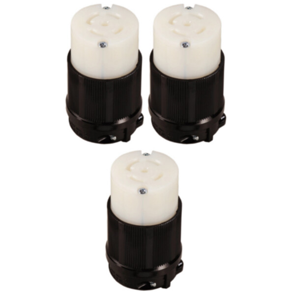 Grounding Locking Connector, 30A 120/208V AC cUL Listed, NEMA L21-30 (Pack of 3)