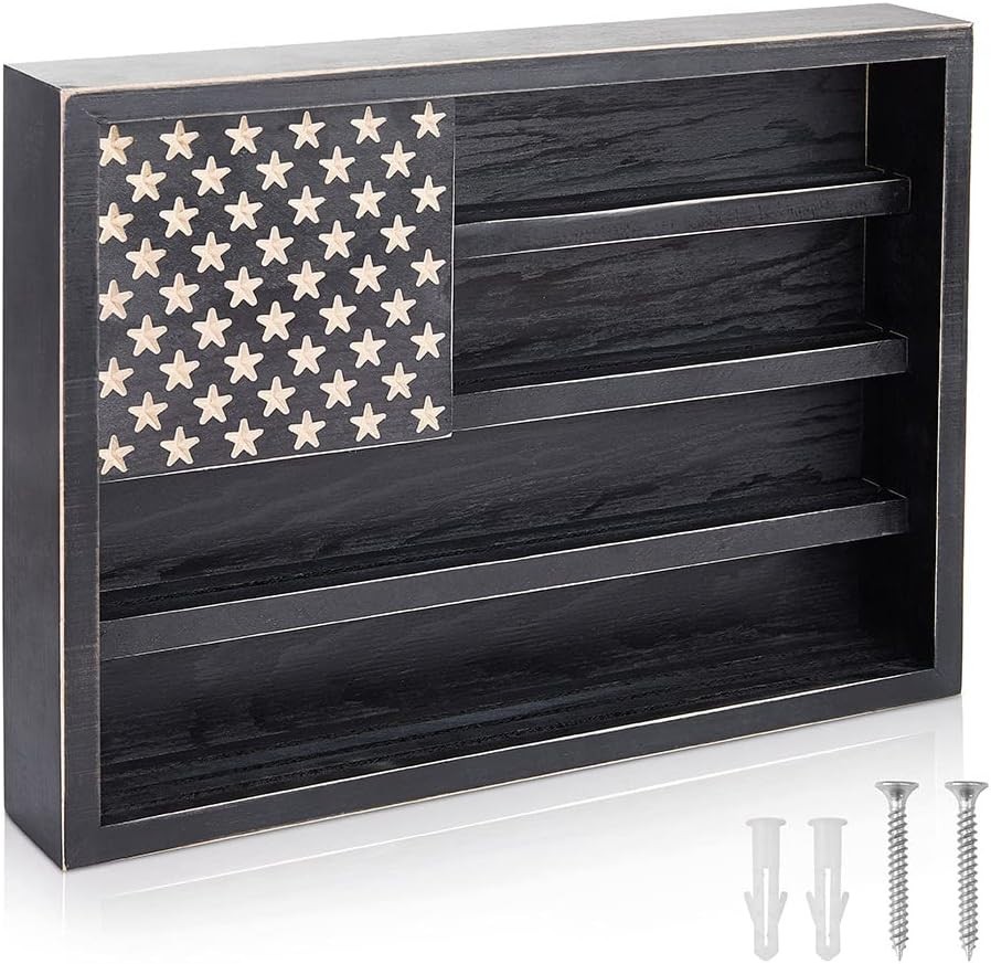 Elegant Wooden Challenge Coin Display Case – 11.8″ x 15.7″ – Gift for Veterans