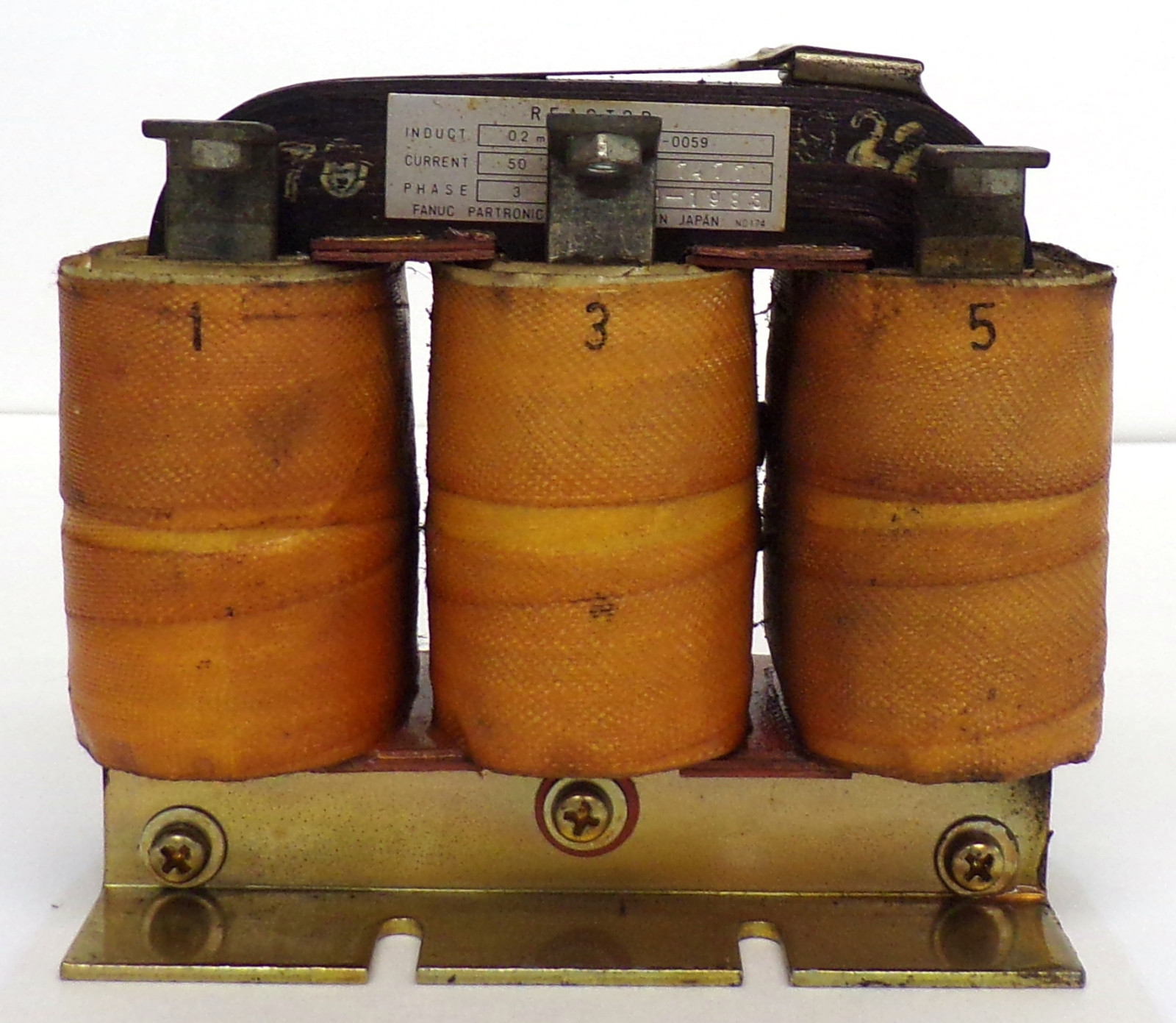 FANUC REACTOR A81L-0001-0059, 0.2MH, 50A, 3PH, MFG NO 7477