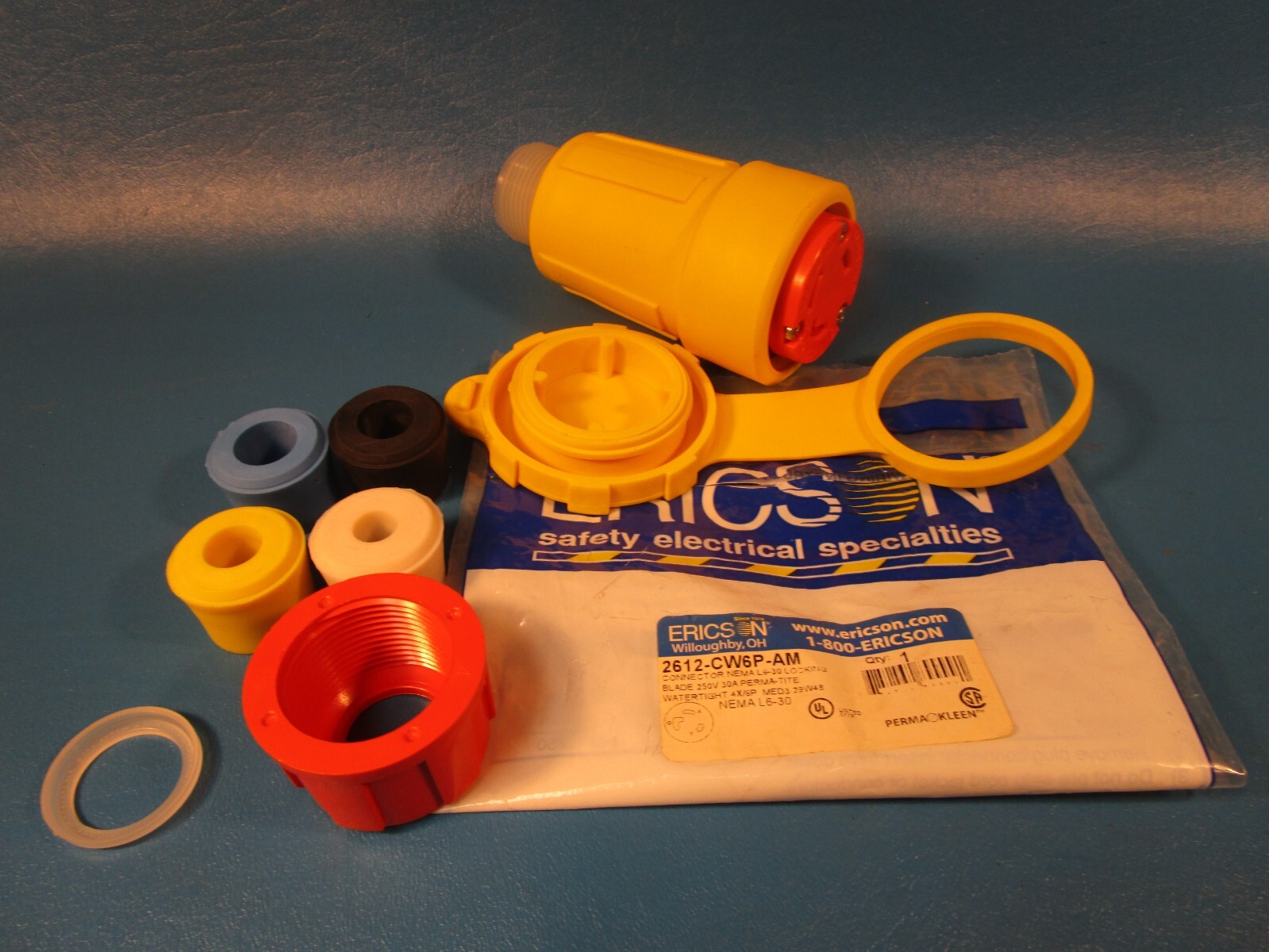 ERICSON 2612-CW6P-AM, CONNECTOR, WATERTIGHT, 250V 30A