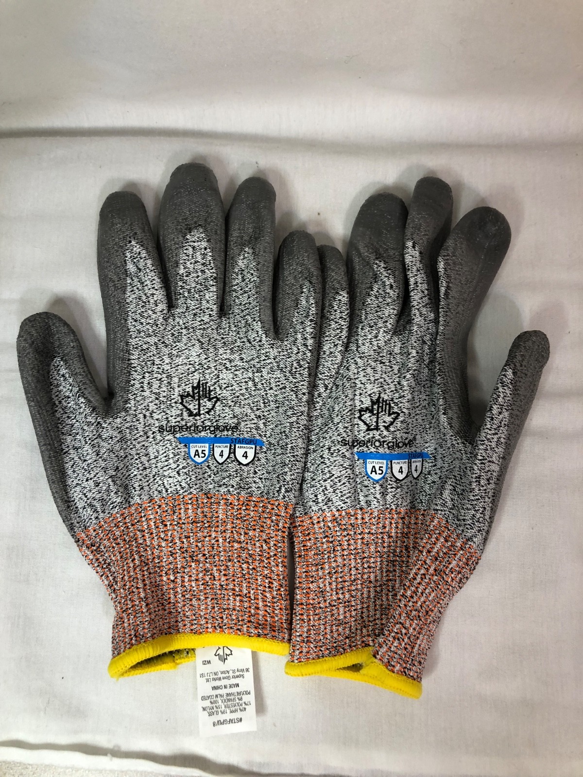 Superior Glove STAFGPU Cut Resistant Coated Gloves, Cut Level A5 Medium