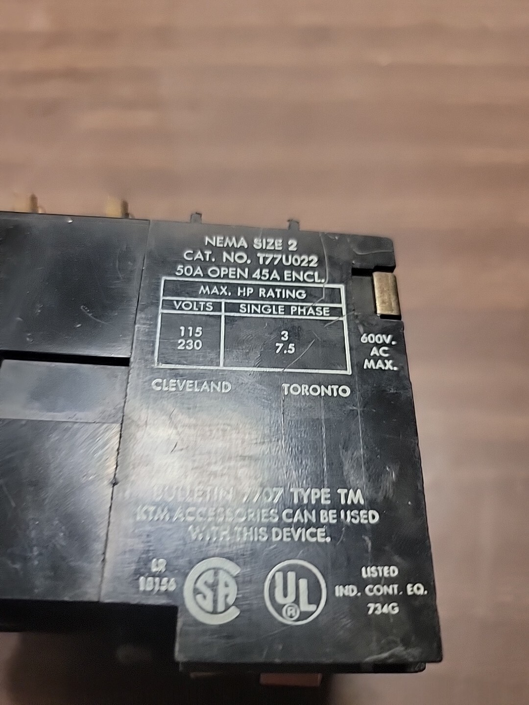 SYLVANIA T77U022 120V USED JOSLYN CLARK