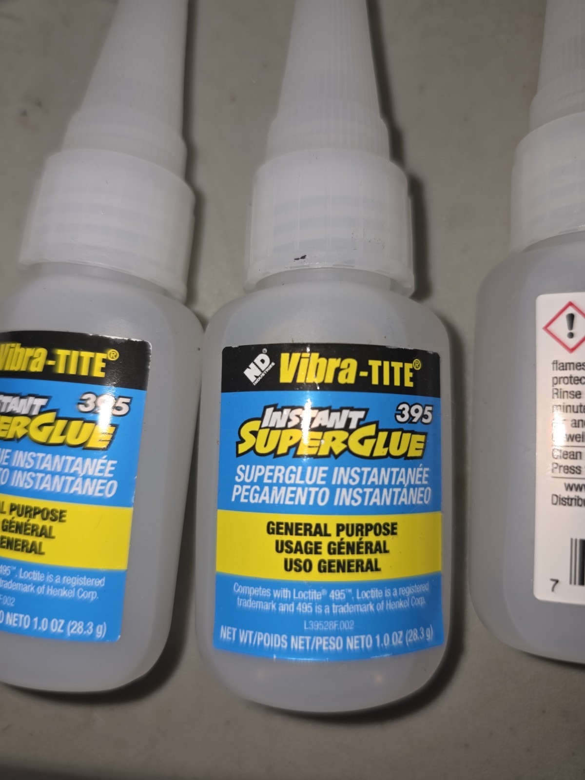 Lot Of 10 VIBRA-TITE 39528 Instant Adhesive,1 fl oz,Bottle
