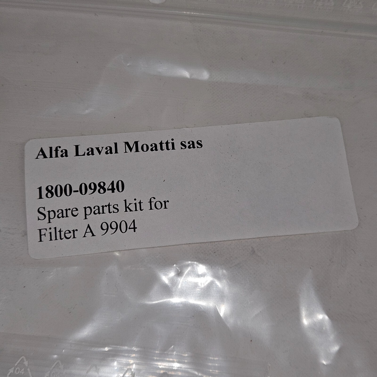 Alfa Laval 1800-09840 Spare Parts Kit for Filter A9904 – New