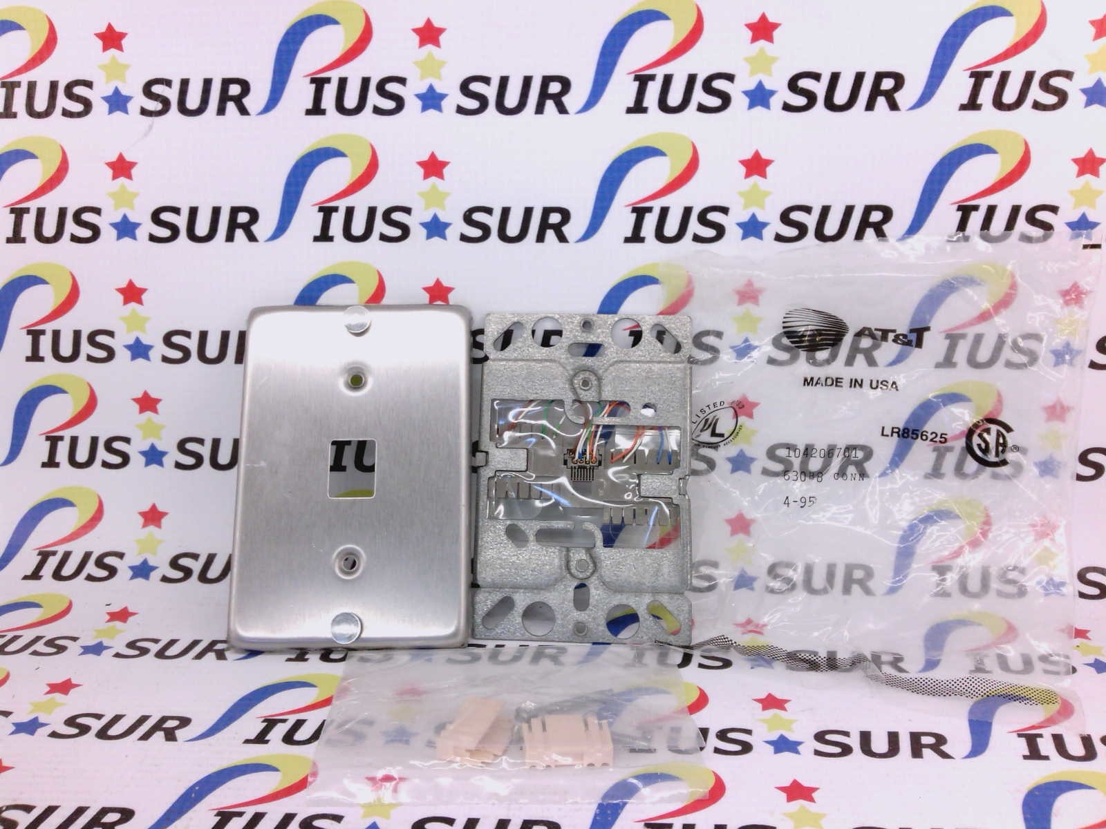 NSOP AT&T 104206701 630B-8 Wall Telephone Jack Outlet Stainless Steel 8 Position