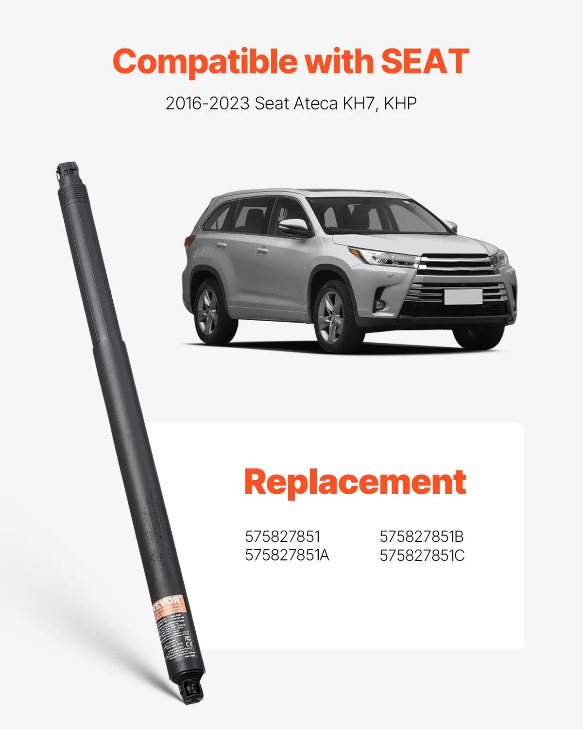 Rear Left & Right Tailgate Power Lift Support, Compatible with 2016-2023 Seat A