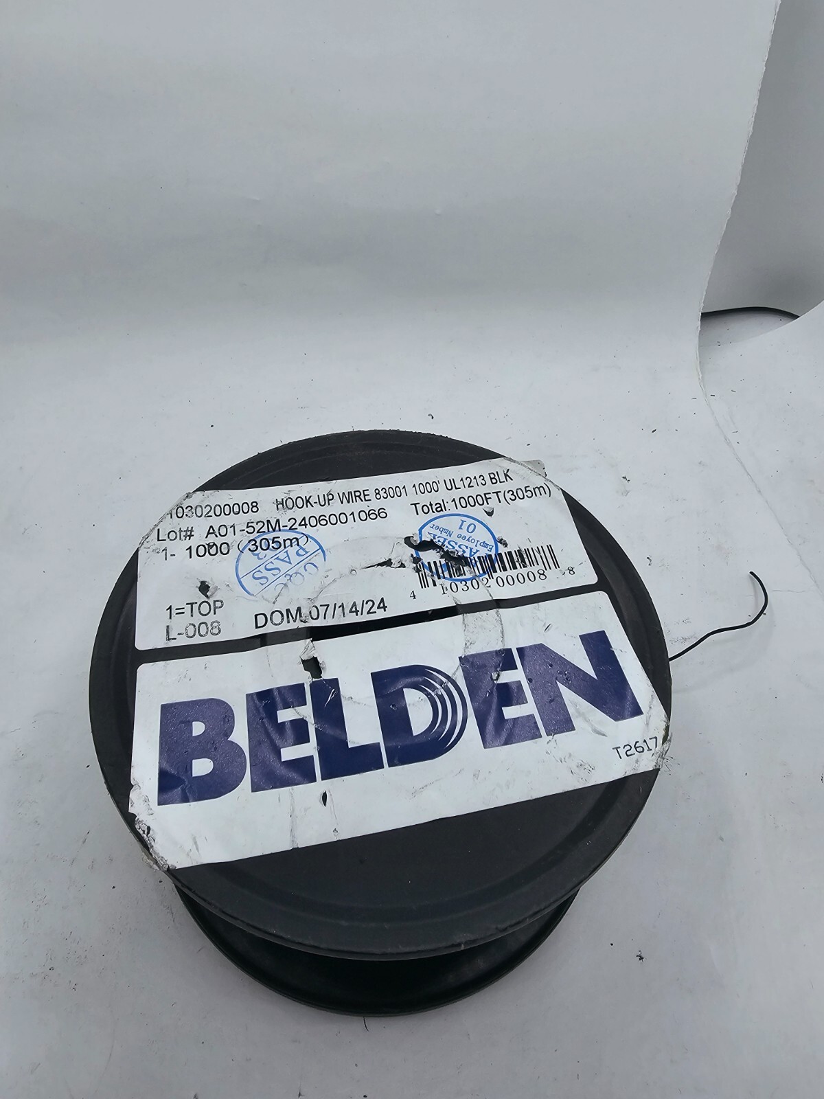 Belden Hook-Up Wire Black 1000ft UL1213 83001 A01-52M-2406001066