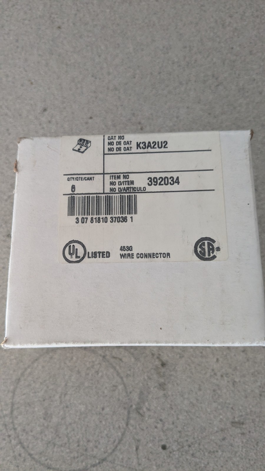 Burndy K3A2U-2 2-14 CU9AL NEW. 1 Each. 12 Available
