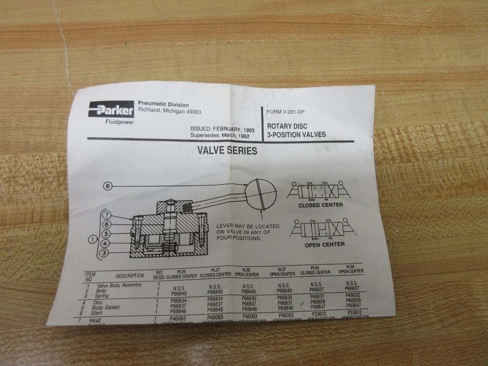 Parker PL2424P Lever Kit