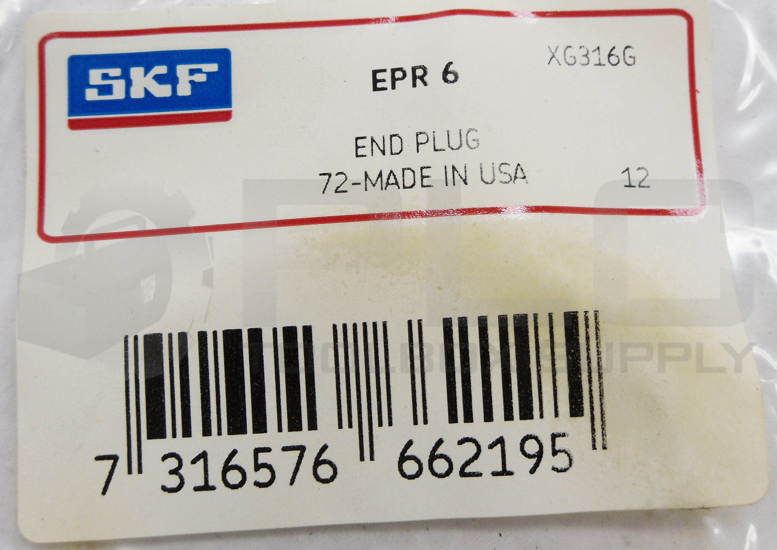 NEW SKF EPR6 END PLUG XG316G 1-3/16″ BORE 2-9/16″ EPR-6