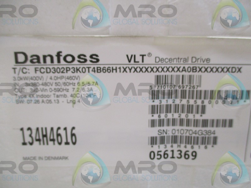 DANFOSS 134H4616 FCD302P3K0T4B66H1XYXXXXXXXXX DRIVE NSMP