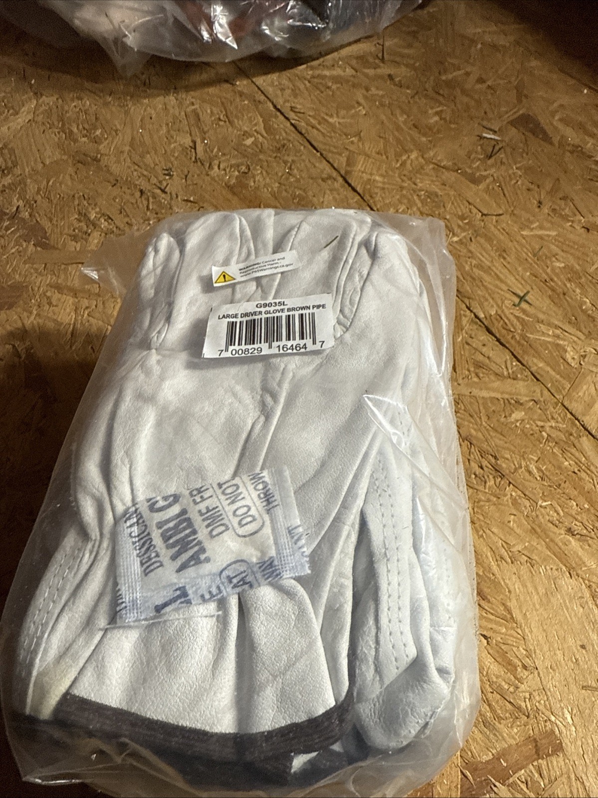 G9035L 12 pair of Large Driver Glove Brown Pipe