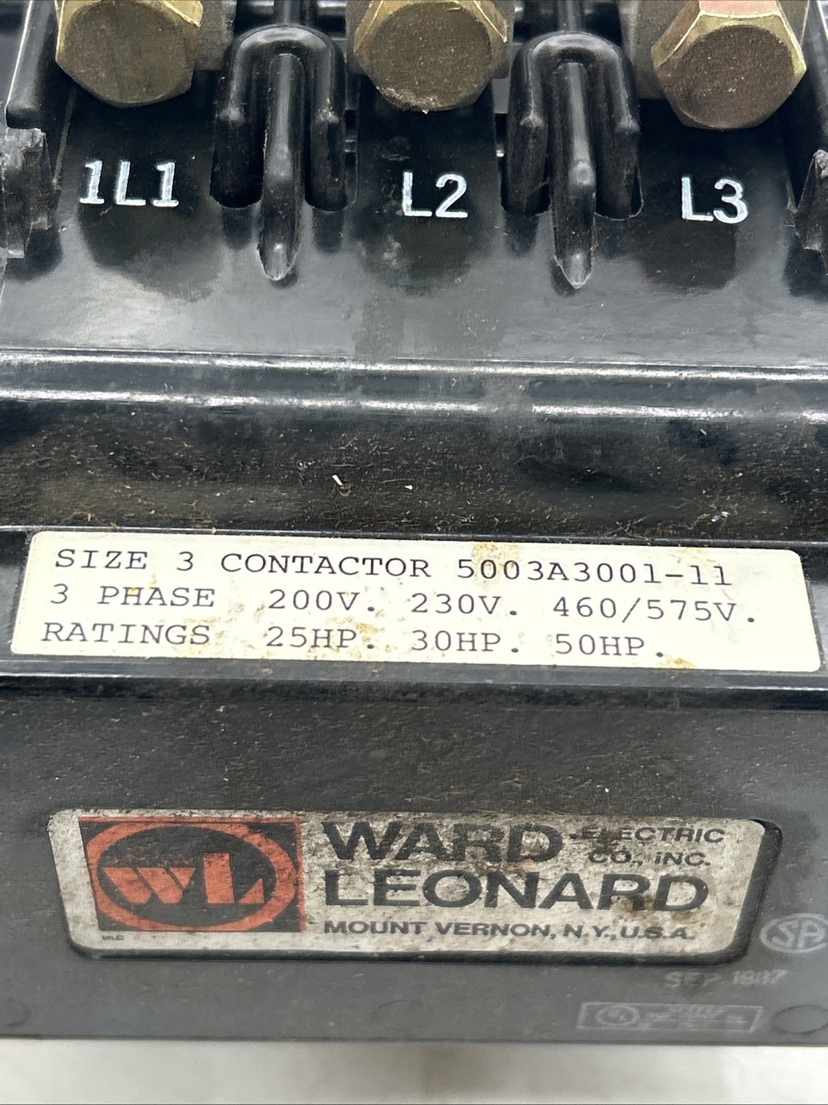 Ward Leonard 5003A3001-11 Contactor 5003A300111 See Pics