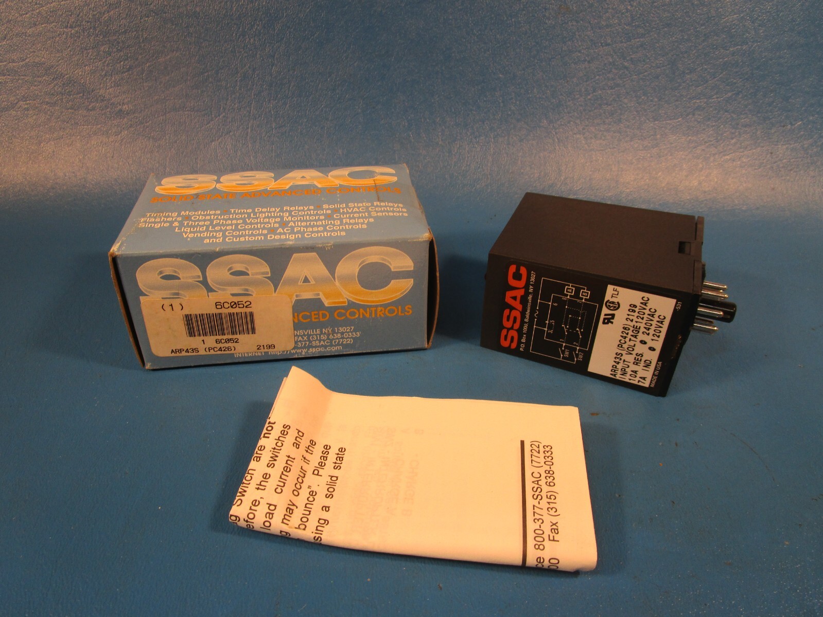 SSAC PLM6405 2494, 6C052, THREE PHASE LINE MONITOR, 8 PIN 2494, 6C052